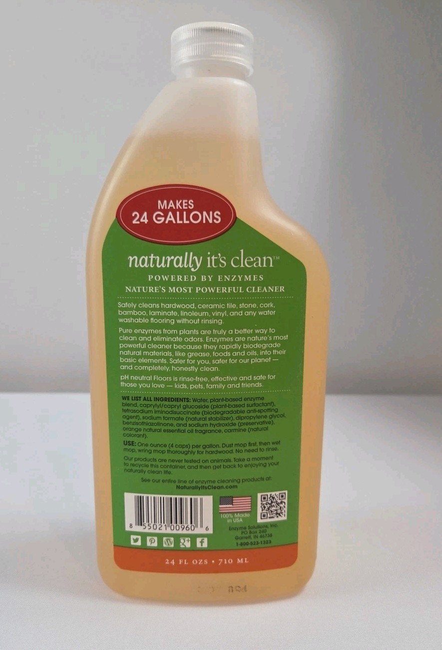 Naturally It’s Clean Floors Clean Enzyme Cleaner 24 FL OZ Sealed Discontinued