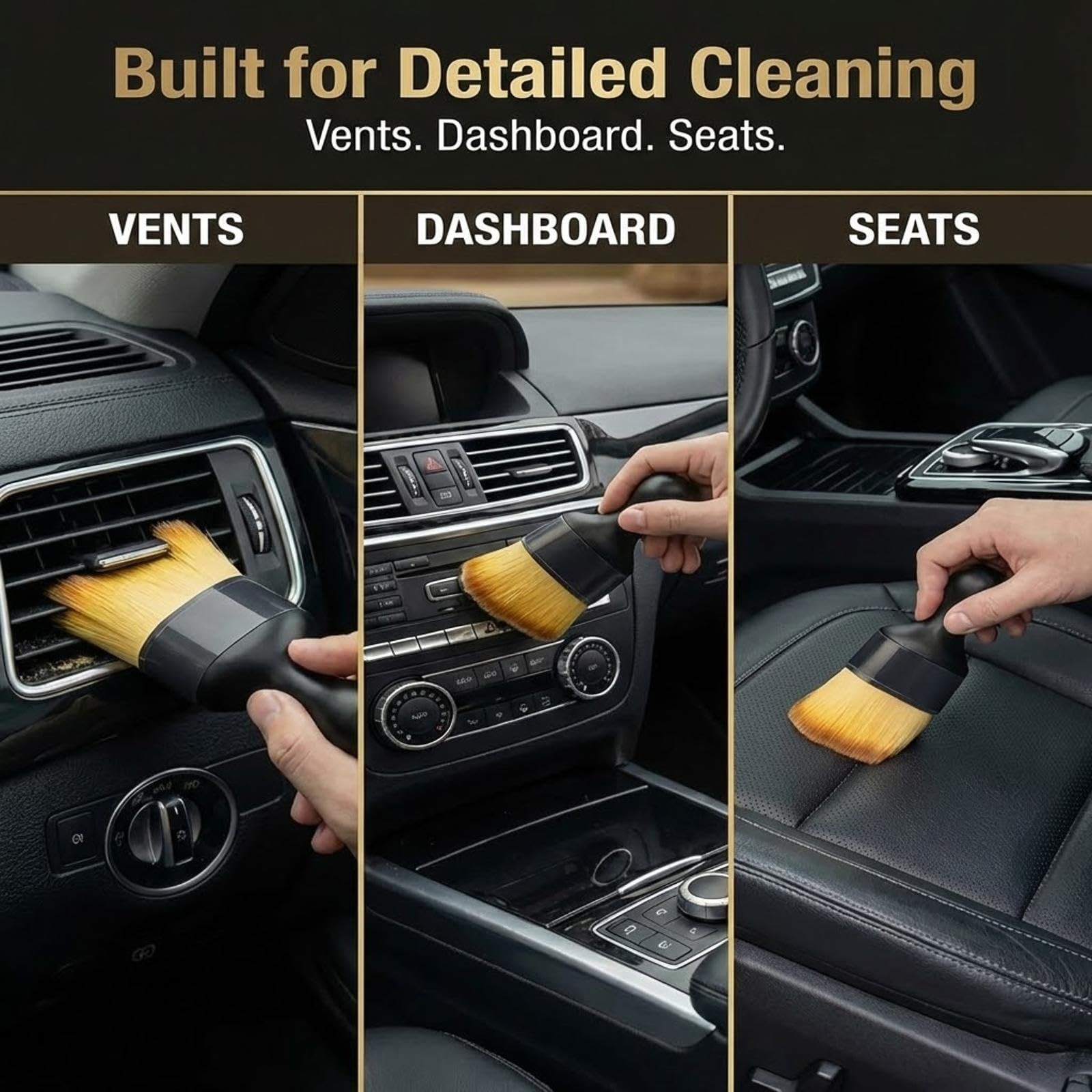 Car Brush Interior, Car Interior Brush, Soft Bristle Car Interior Cleaning Br…
