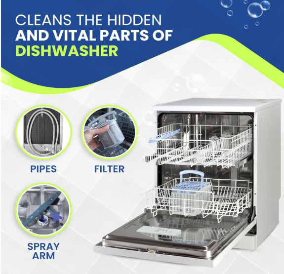 Dishwasher Cleaner & Deodorizer Tablets 18-Pack 20g Each – Powerful Limescale…