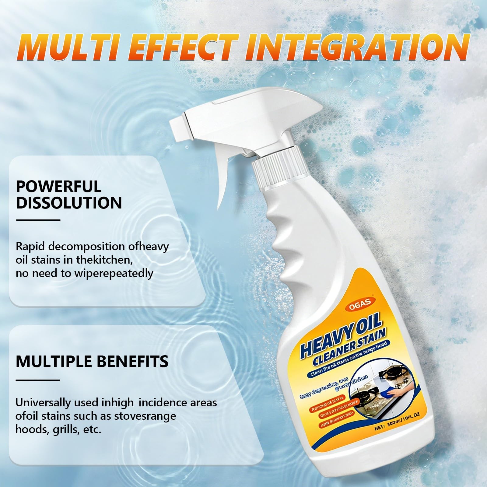 Kitchen Heavy Oil Cleaner Stain, Heavy Oil Stain Cleaner Kitchen, 300ml Multi…