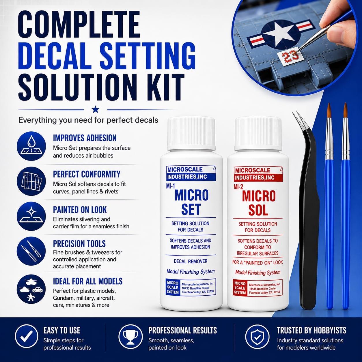 Decal Setting Solution-Micro Scale Micro Sol 102 + Micro Set 101 Package Decal