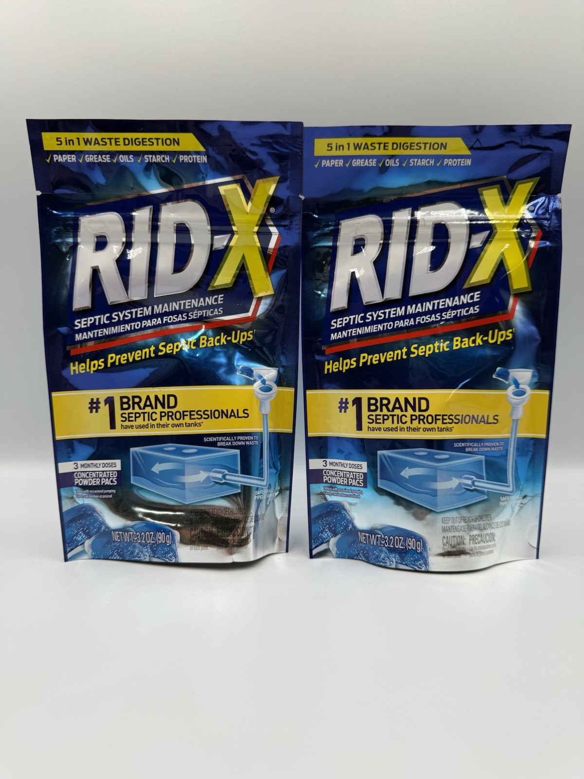 (2 Pack) Rid-X Septic System Maintenance 3 monthly doses 3.2 oz Each M8