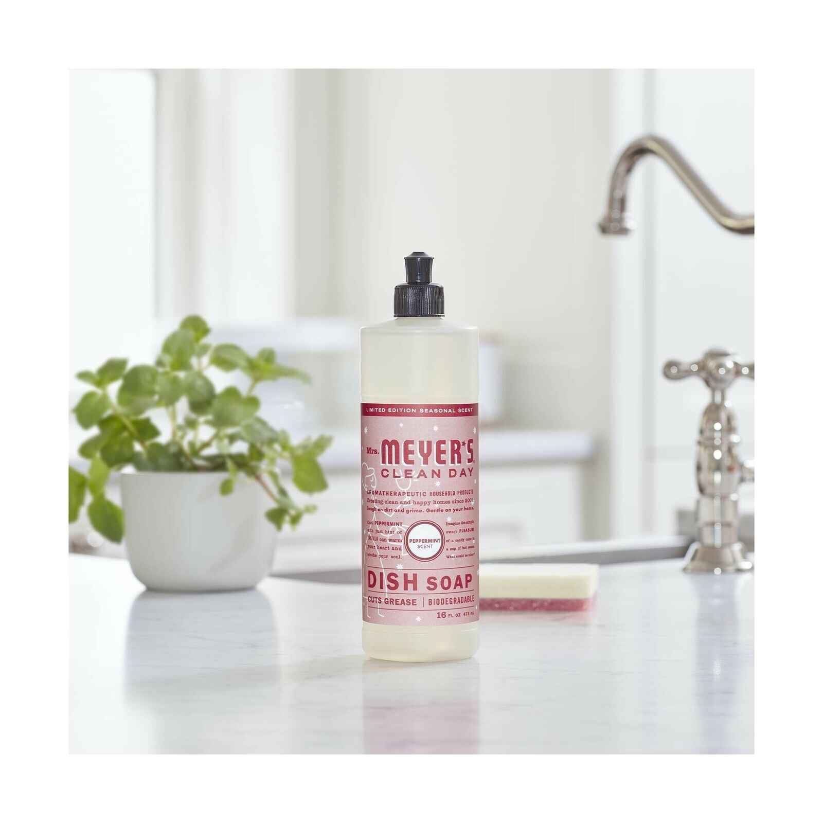 Mrs. Meyer’s Dishwashing Liquid Dish Soap Cruelty Free Formula Peppermint Scent