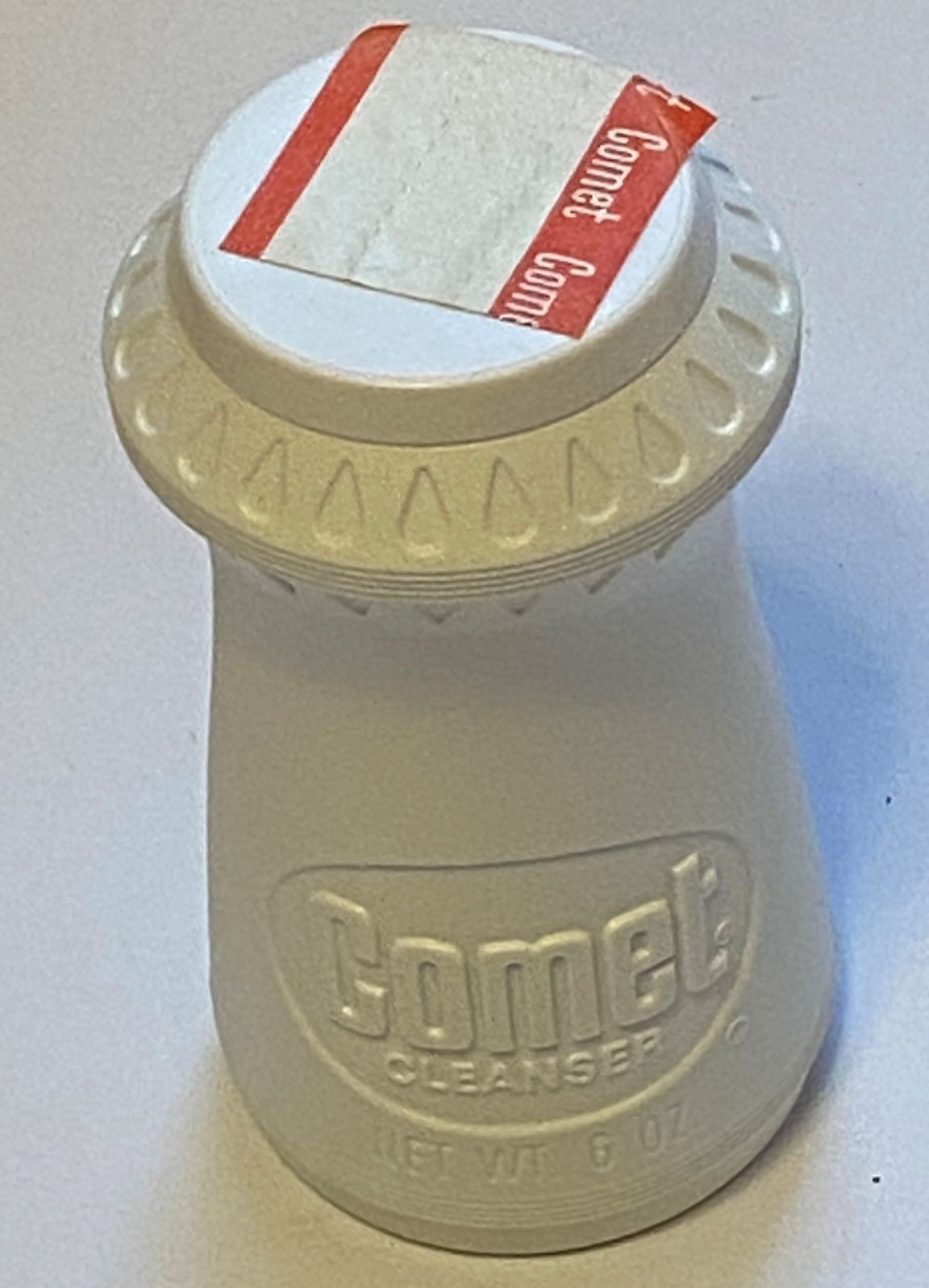 Vtg Comet Cleanser with Chlorinol Cleaner Plastic Bottle Shaker Can 6 oz. White