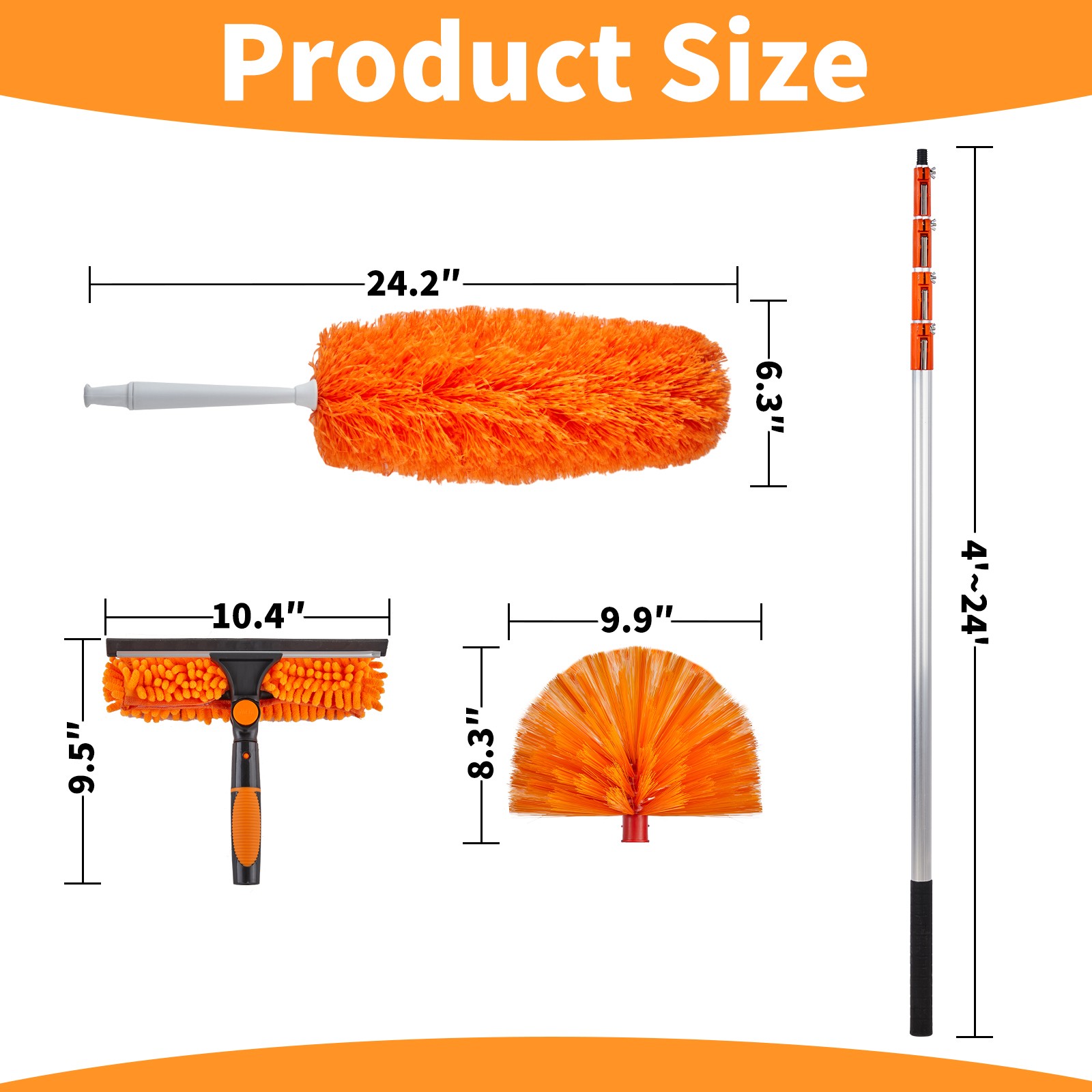 4-24FT High Reach Duster Kit，orange