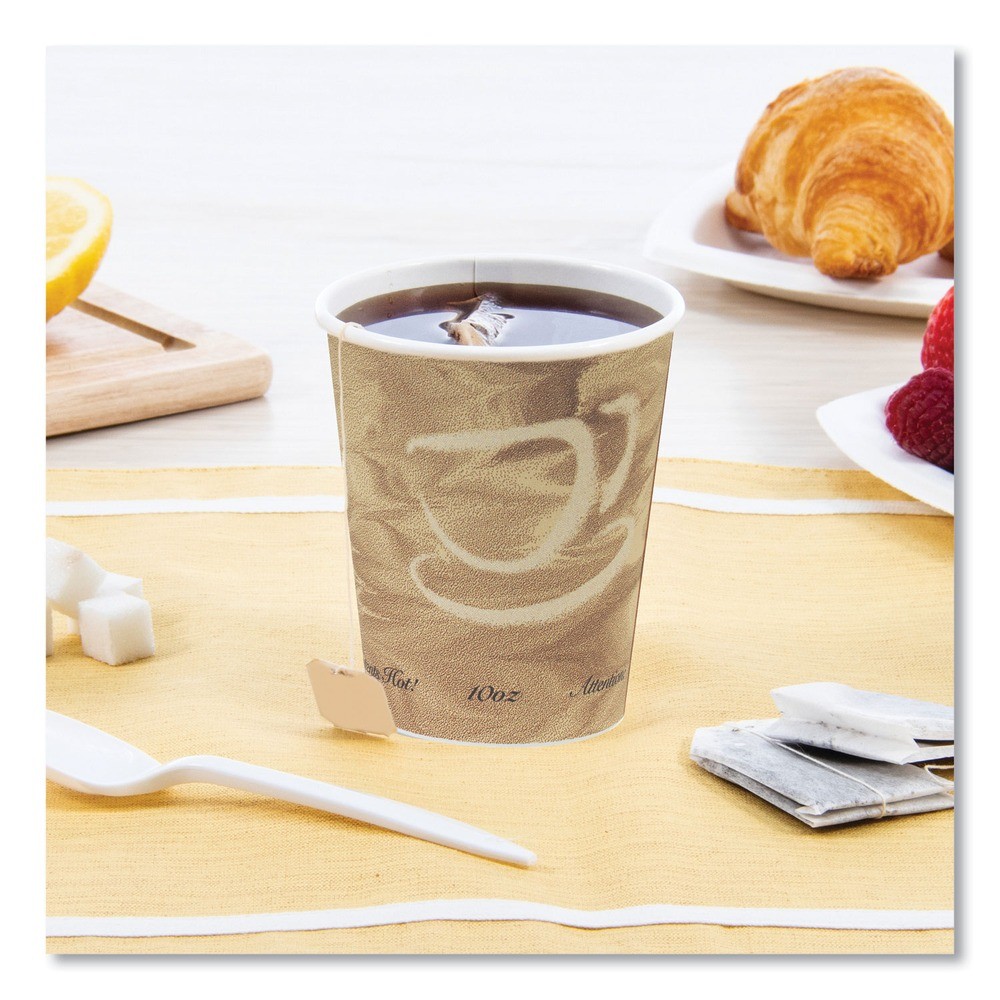 SOLO 370MS Mistique Design 10 oz Single Sided Poly Paper Hot Cups (1,000/CT) New
