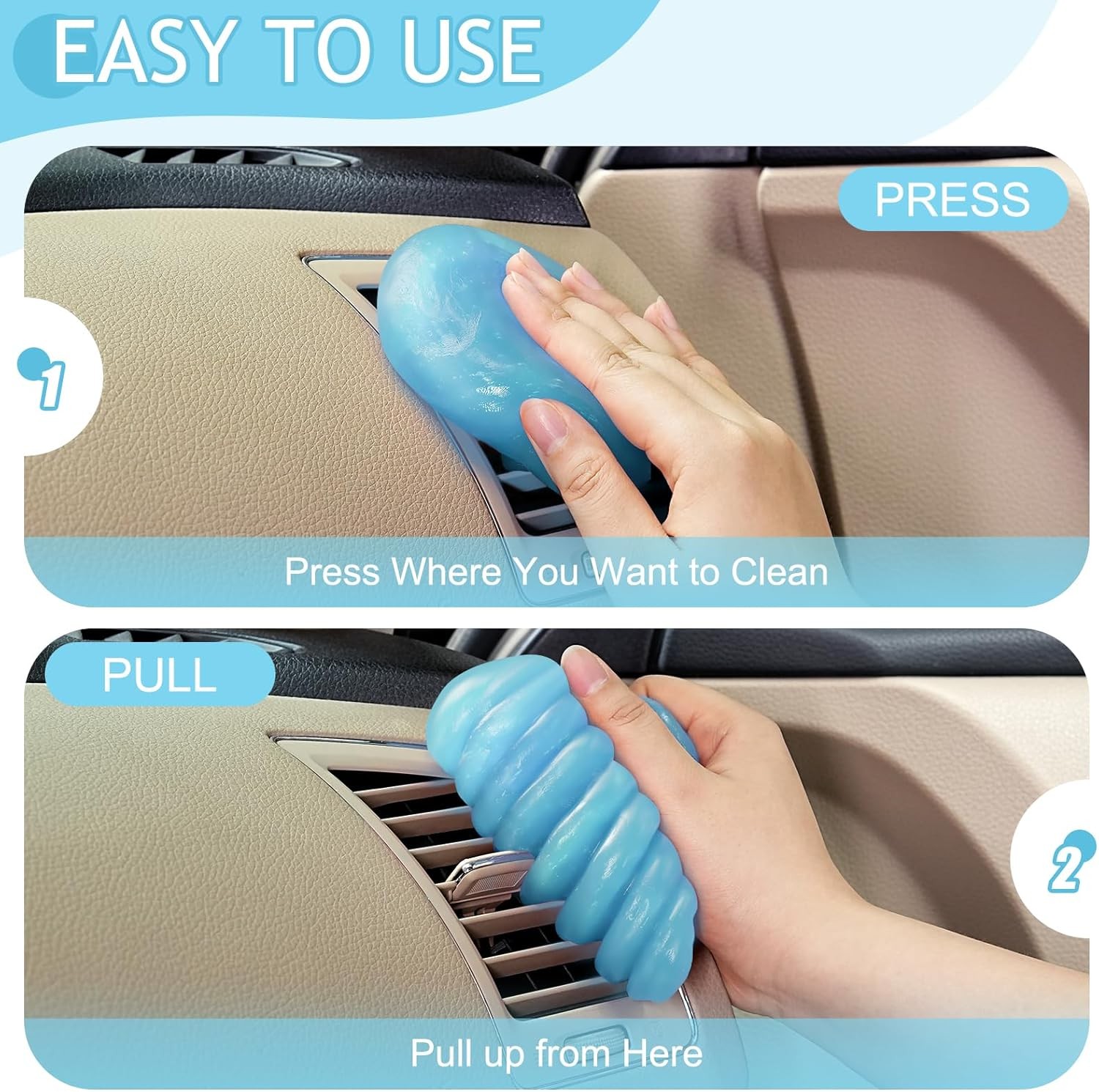 Car Cleaning Gel Cleaning Putty Interior Cleaner Slime Detai Color: Light Blue