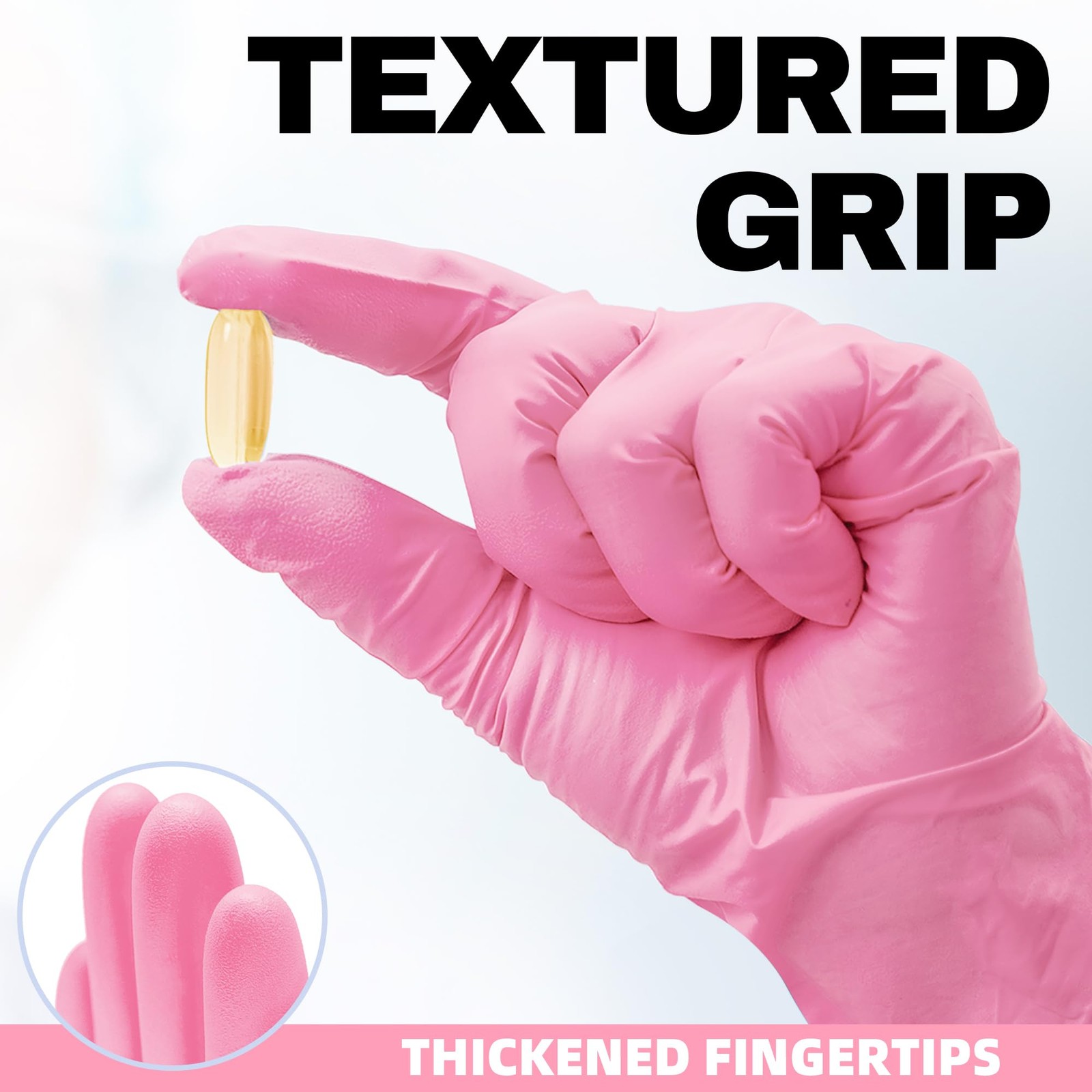 Beastek Nitrile Disposable Gloves, 4 mil Large, Large (Rose Quartz)