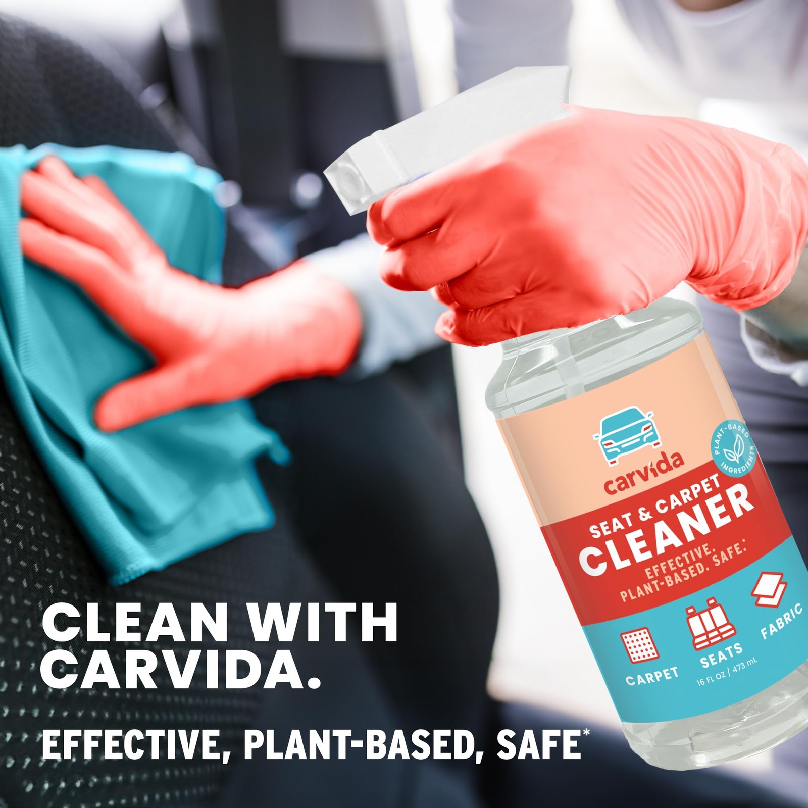 Carvida Seat & Carpet Instant Cleaner Stain Remover Spray for Automotive Fab…