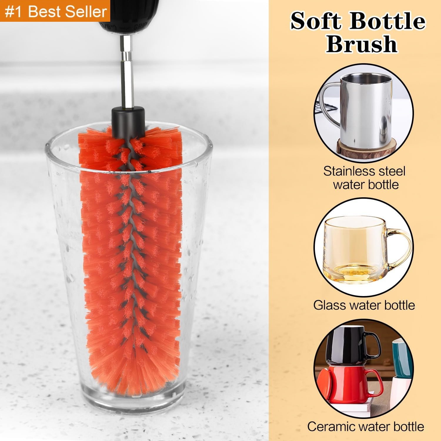 Drill Brush for Car Wheel and Bottle, Highly Dense and Durable Car Cleaning Brus