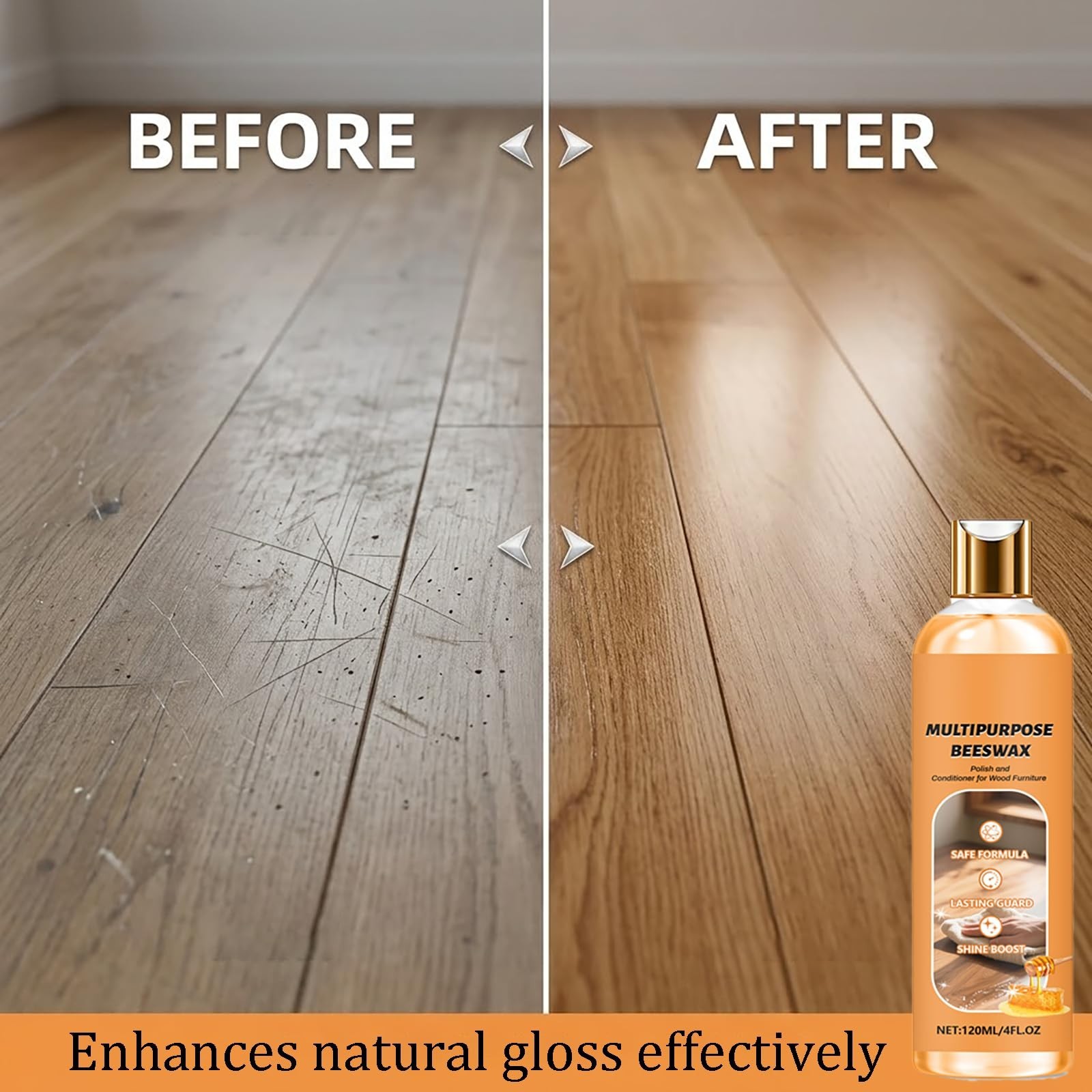 Natural Wood Polish Cleaner & Conditioner – 3 in 1 Plant-Based Care for Furnitur