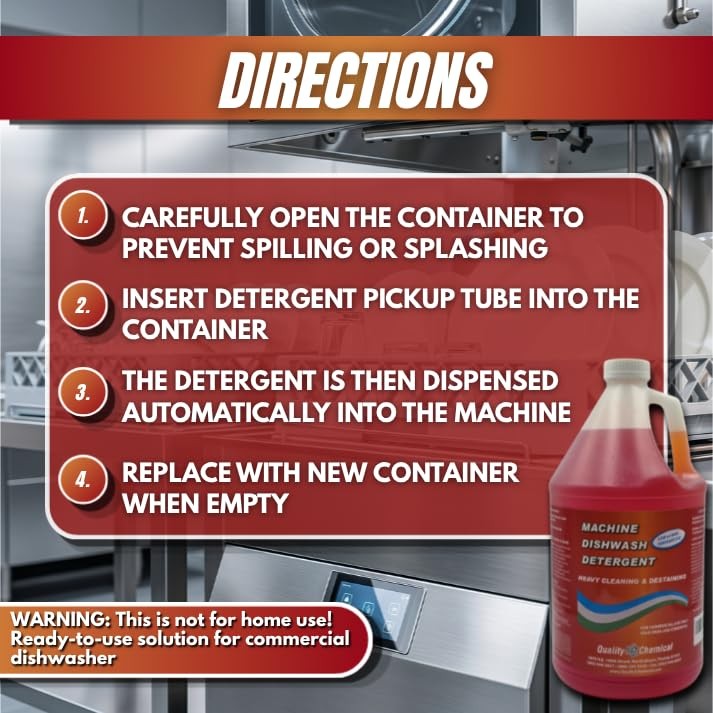 Heavy Duty Liquid Alkaline Commercial Dishwasher Detergent – Industrial-Grade…