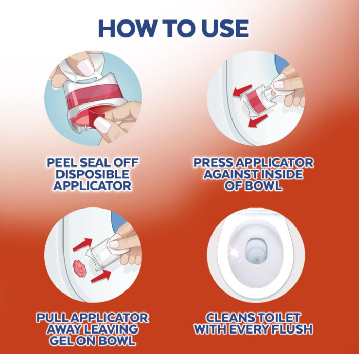 Lysol Click Gel Automatic Toilet Bowl Cleaner, Toilet Gel Stamp, Toilet Freshene