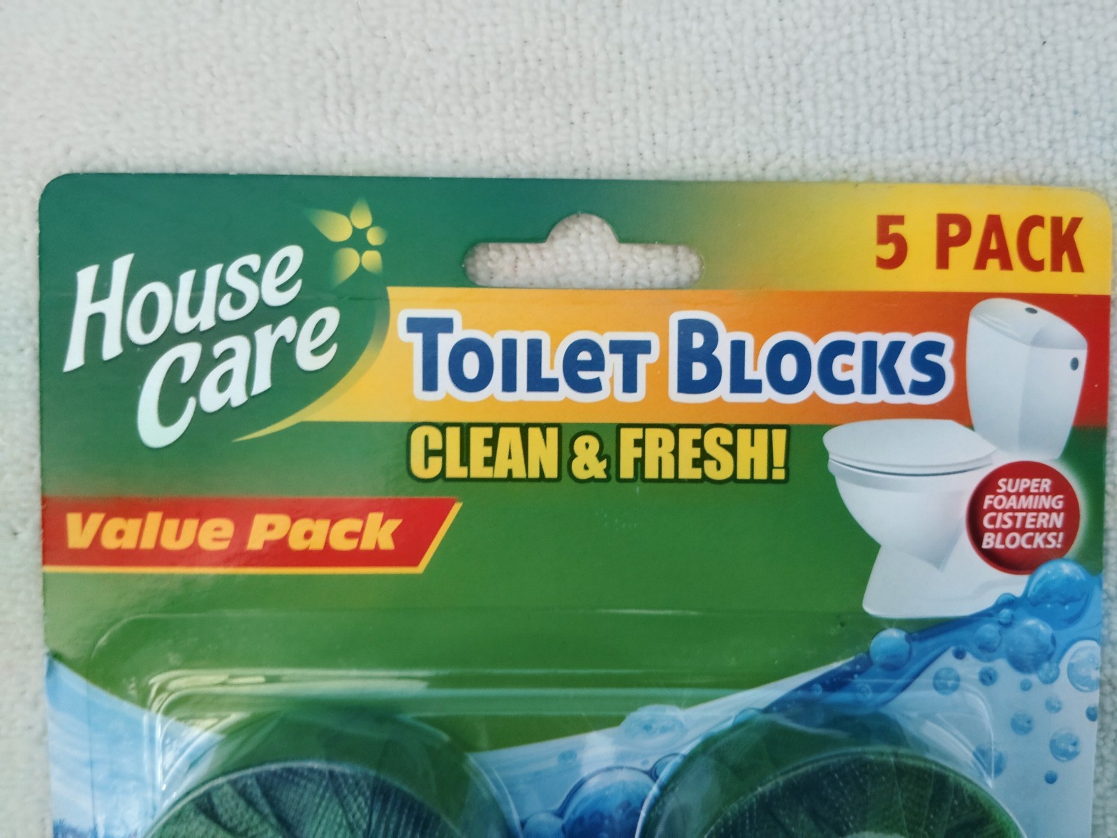House Care Clean & Fresh Green Toilet Blocks Biodegradable 5 Pack