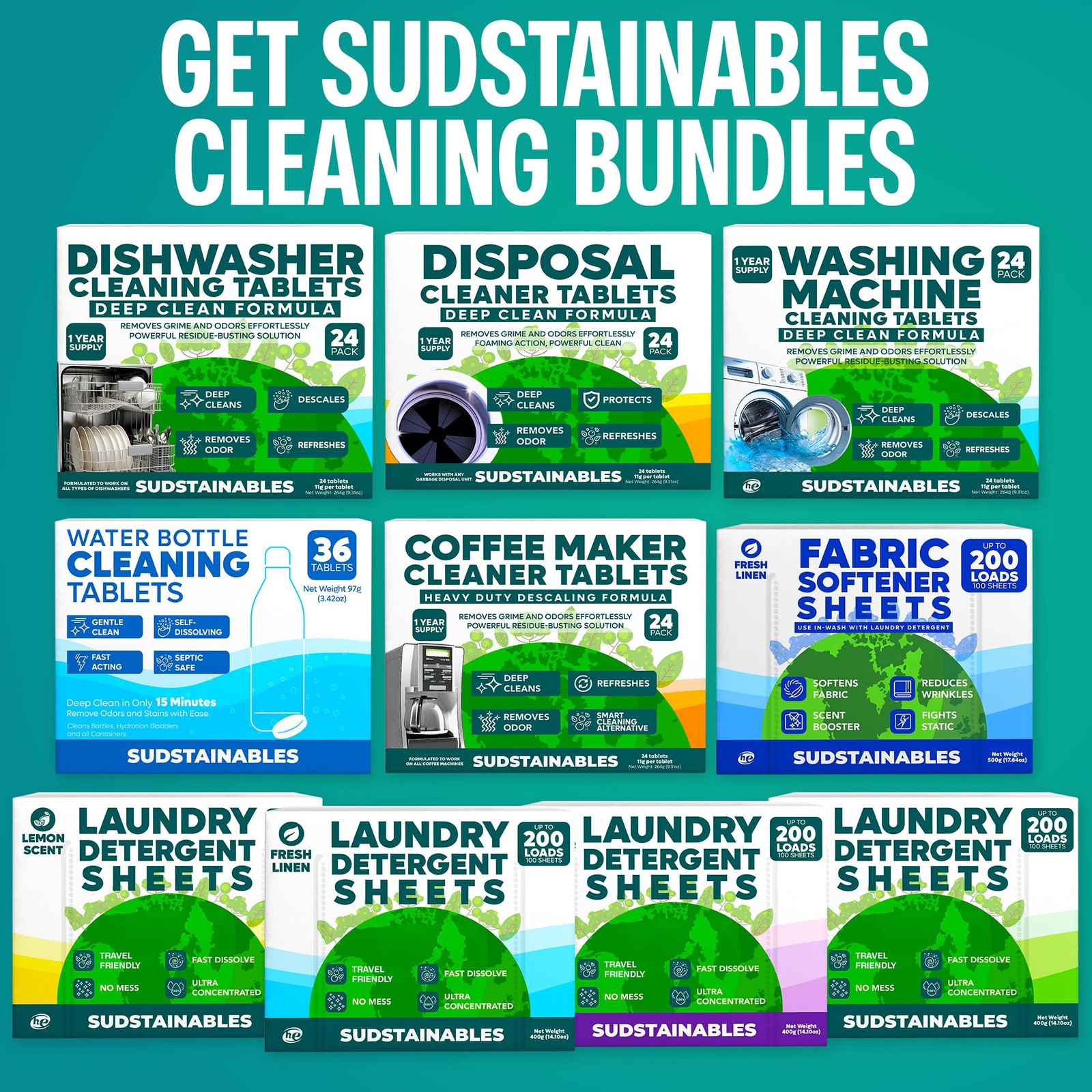 Dishwasher Cleaner and Deodorizer Tablets, 24 Pack – Dishwasher Cleaning Tabl…