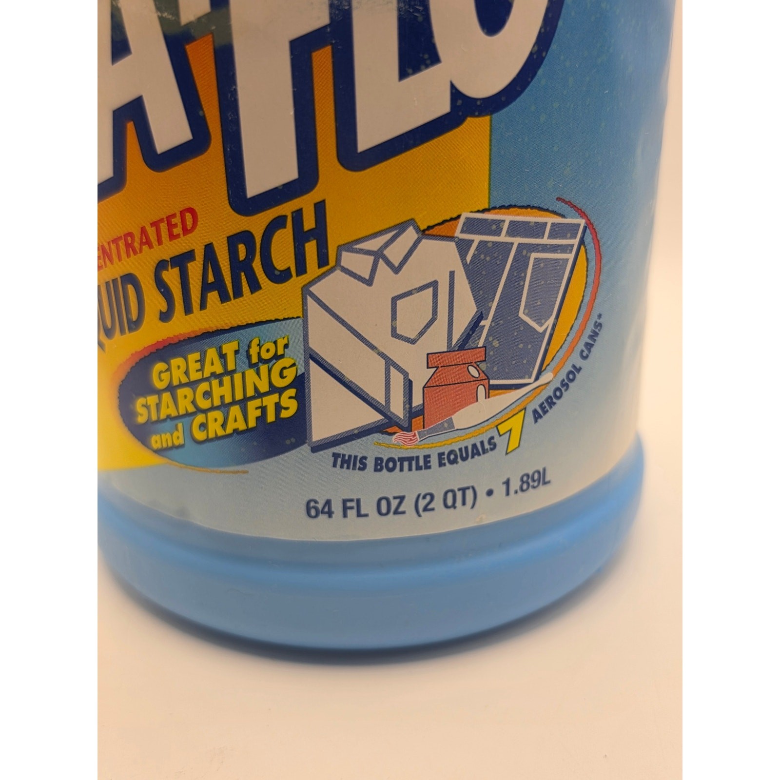 Rare Vintage Sta-Flo Liquid Starch 64 Oz Full Bottle