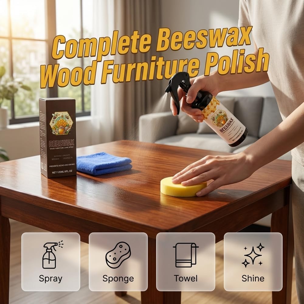 Professional Wood Polish & Cleaner Spray – Long-Lasting Shine & Protection
