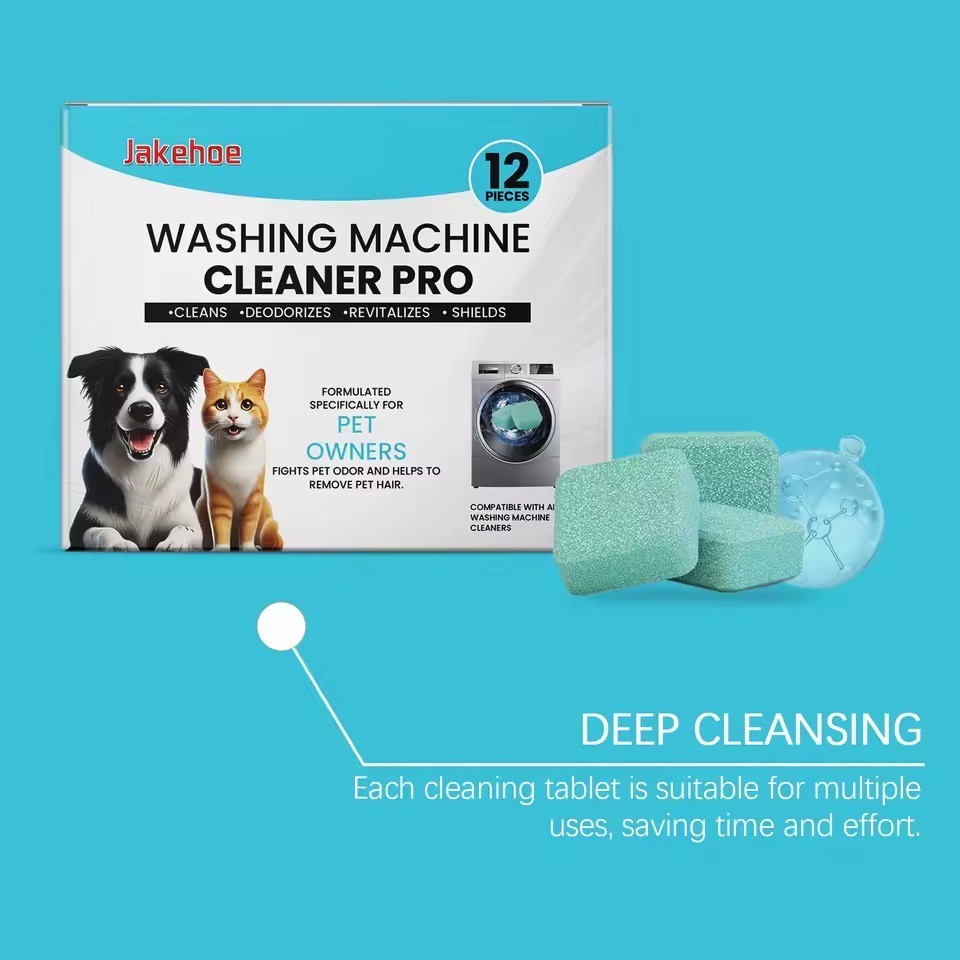Washing Machine Cleaner Tablets Formulated for Pet Owners Deep Clean – 12 Pack