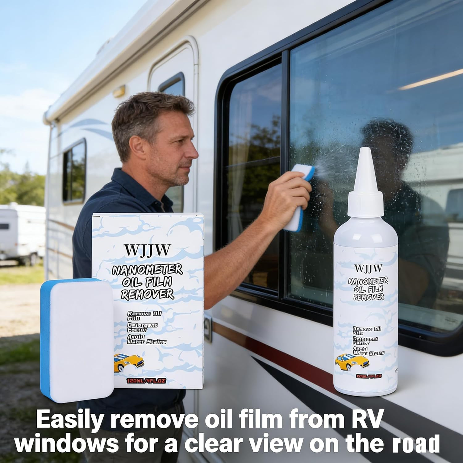 Car Glass Cleaner & Oil Film Remover – Nano Rare Earth Formula Effectively Remov