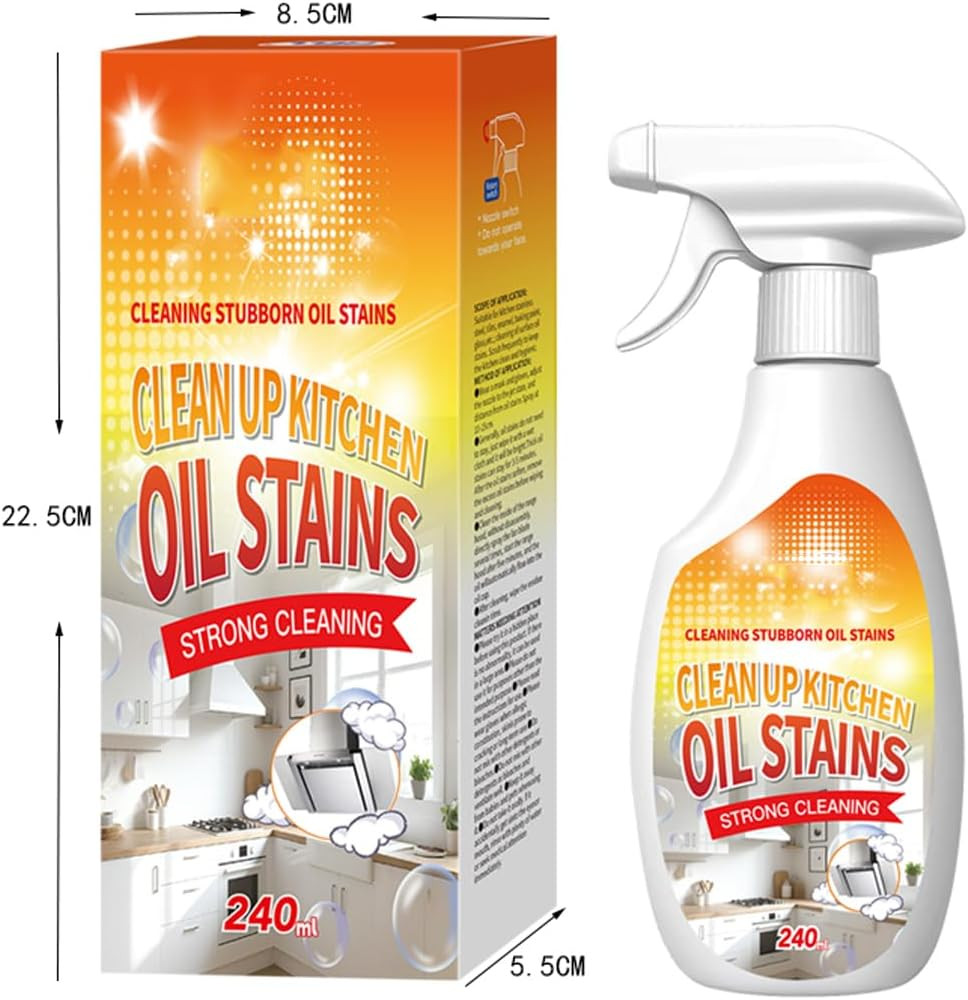 Clean up Kitchen Oil Stains Spray, Kitchen Cleaner Spray, 8.45 Oz | Heavy Oil