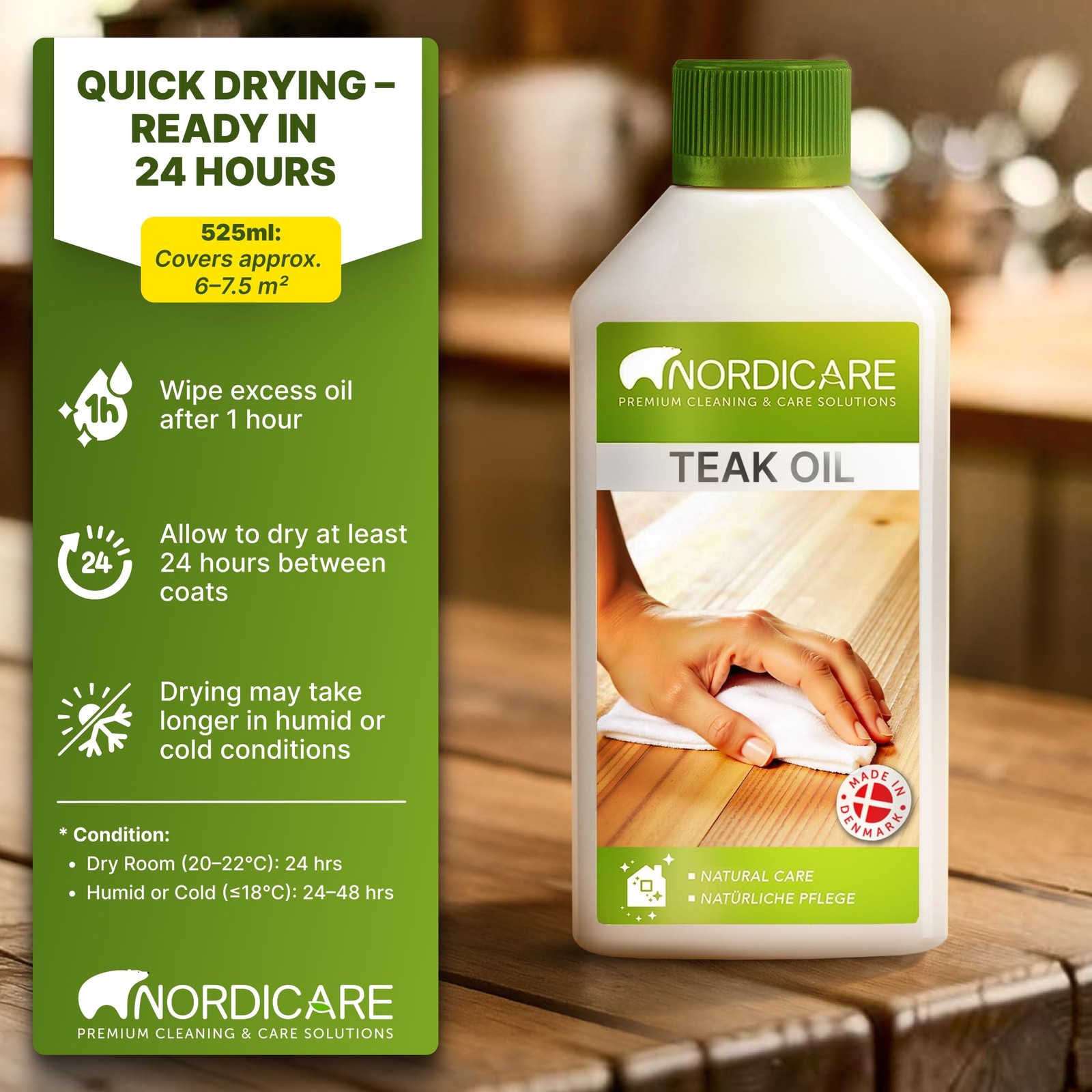 Teak Oil (525 ml) – Wood Oil for the Entire Indoor Area – Revives the Origina…