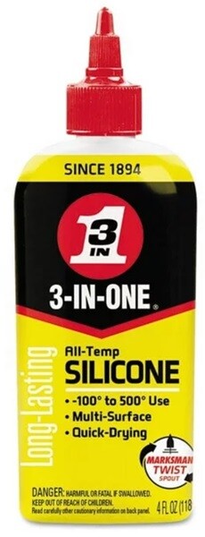 3-In-One 120008 4 Oz All Temperature Quick Dry Silicone Drip Lubricant