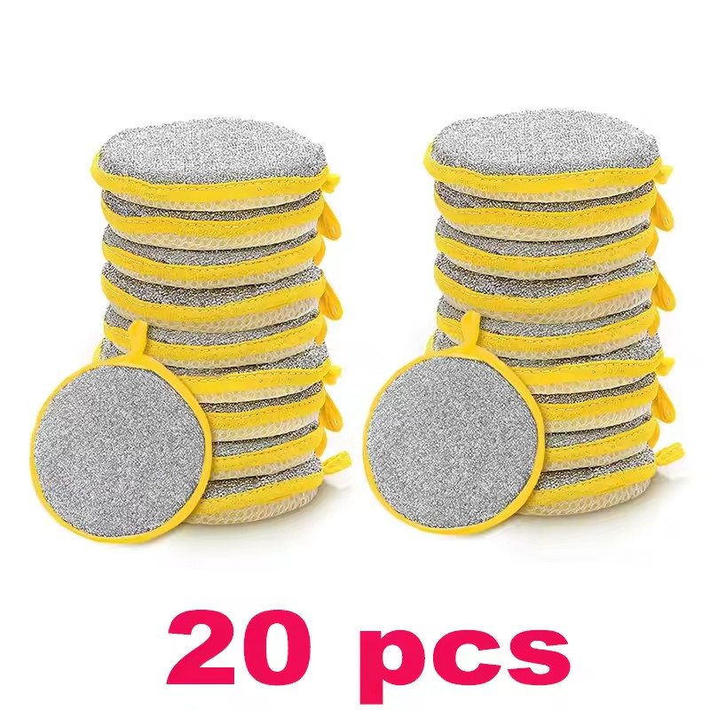 Double Sided Dishwashing Sponge Non Scratch Kitchen Cleaning Scouring Pad 1-20pc
