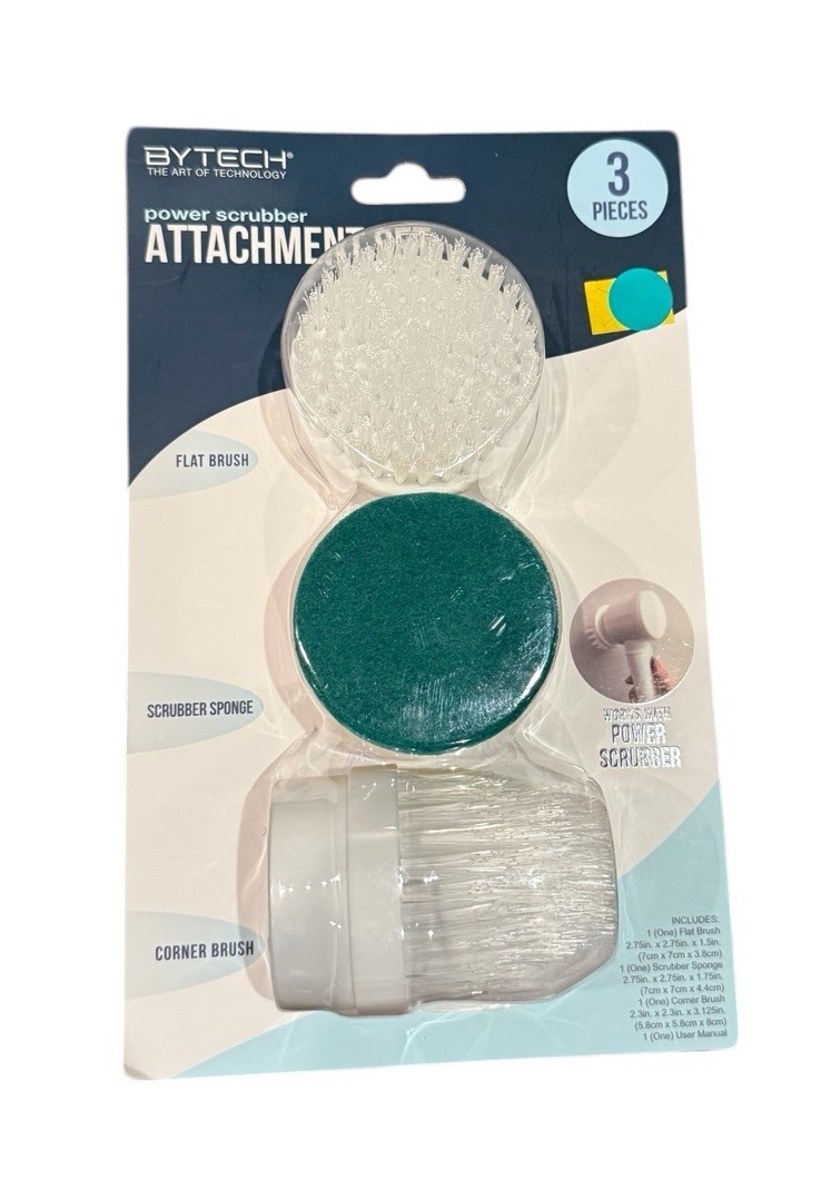 Bytech Power Scrubber 3 Piece Attachment Set BY-HH-MC-104-X3 Sealed