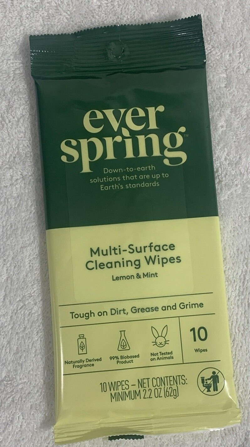 Ever Spring Multi-Surface Cleaning Wipes Lemon & Mint Scent – 10 Wipes