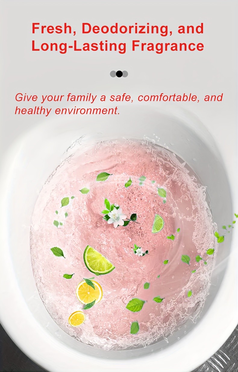 Hands-Free Compact Cost-Effective Bowl-Safe Toilet Cleaning Effervescent Tablets