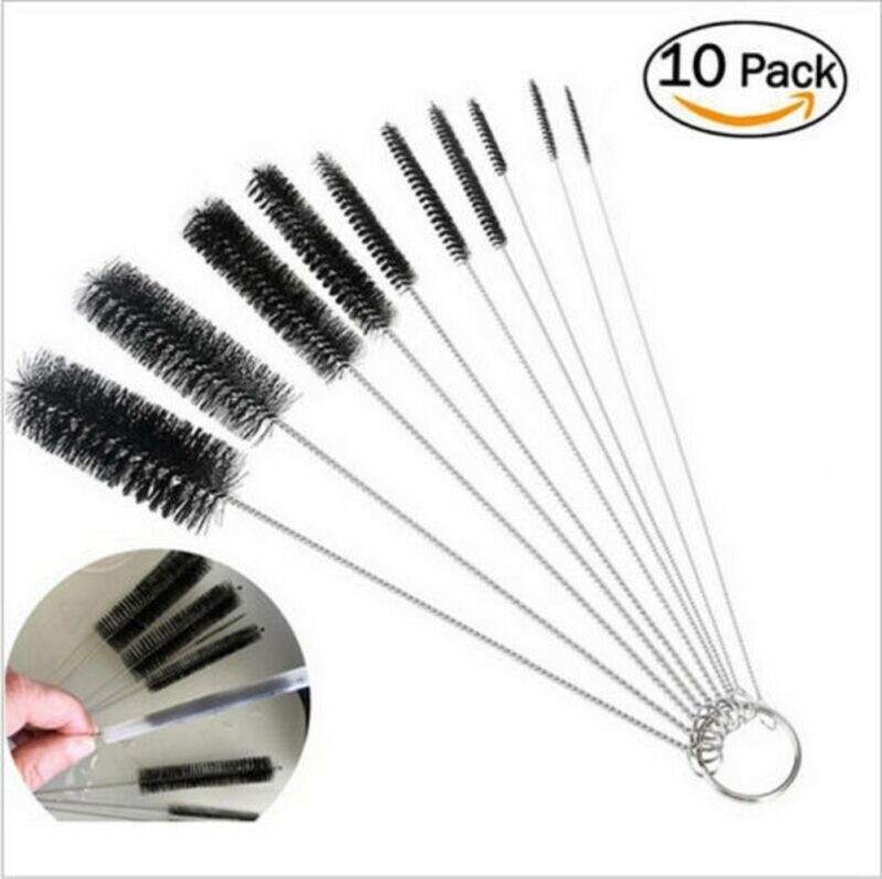 1PC Nylon Straw Brush Cleaner Bottle Tube Pipe Cup Kitchen Cleaning 10Pcs Set
