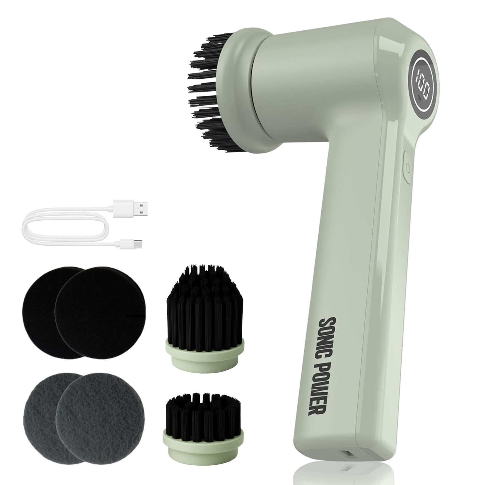 Electric Spin Scrubber – Handheld & Ergonomic, IPX7 Waterproof, 4 Multi-Purpo…
