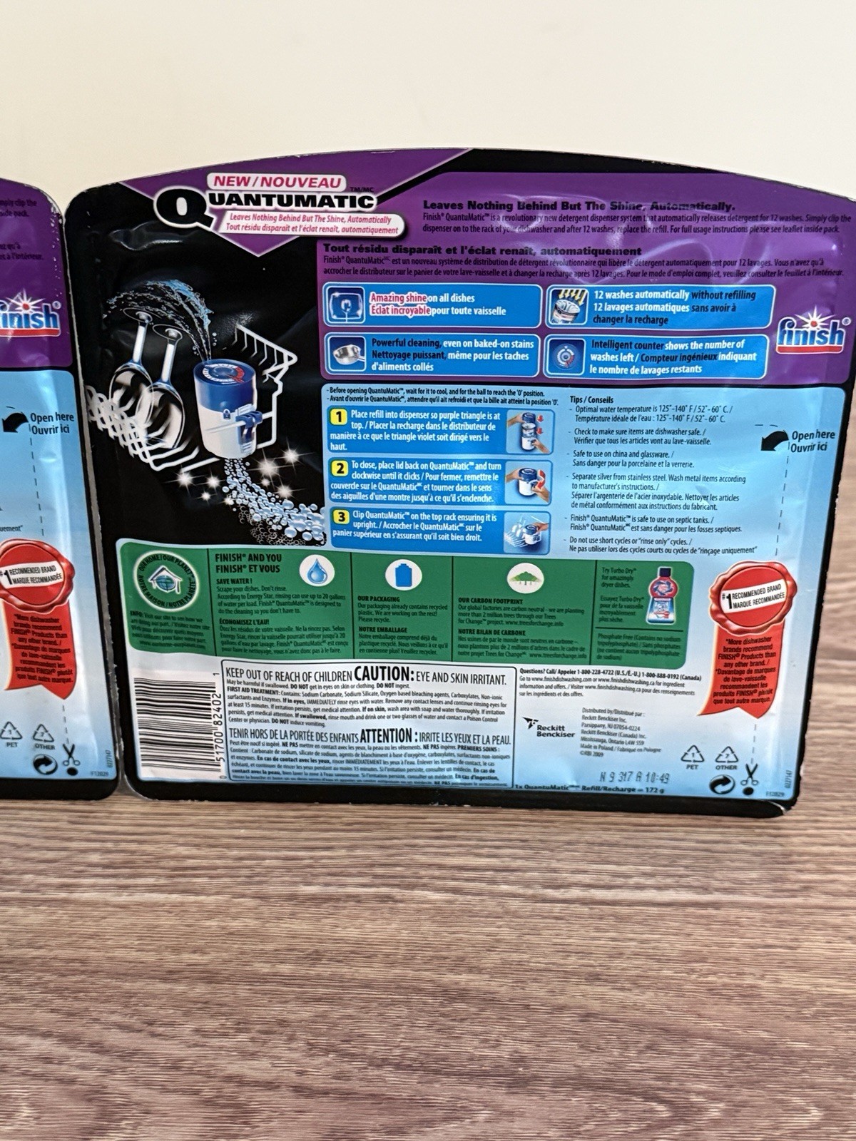Finish Powerball Automatic Detergent Kit Dispenser Refill Set + 2 Refills.
