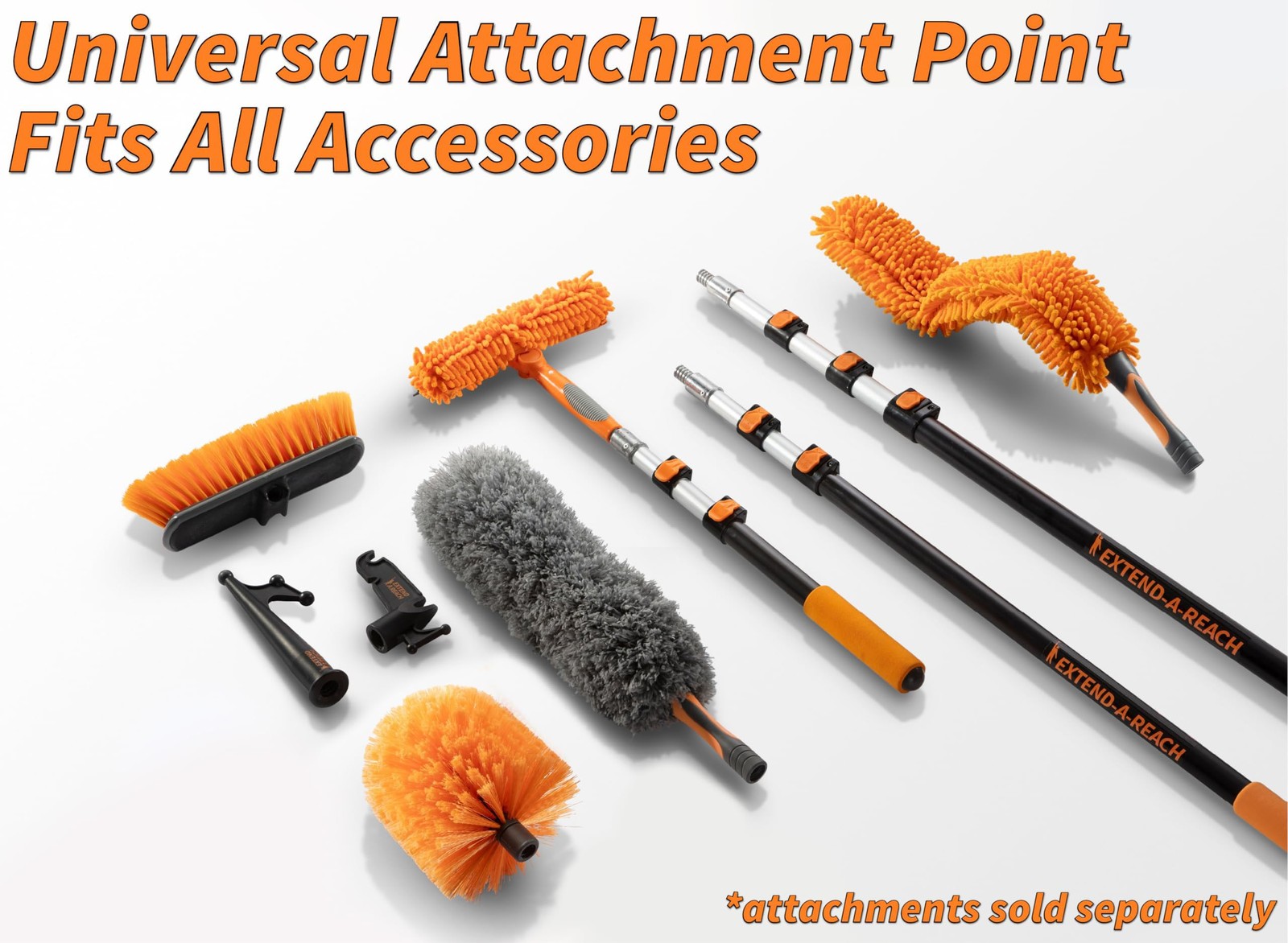 4-12 ft Window Washer Squeegee Kit with Extension Pole (20+ Foot Reach) // Lo…