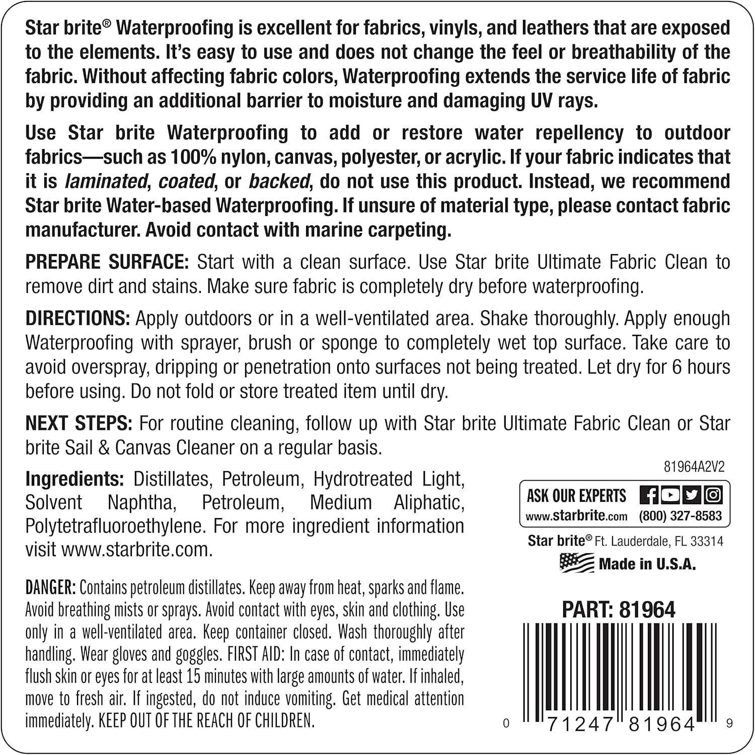 Waterproofing Spray Stain Repellent UV Protection for Boat Car Covers Tents New