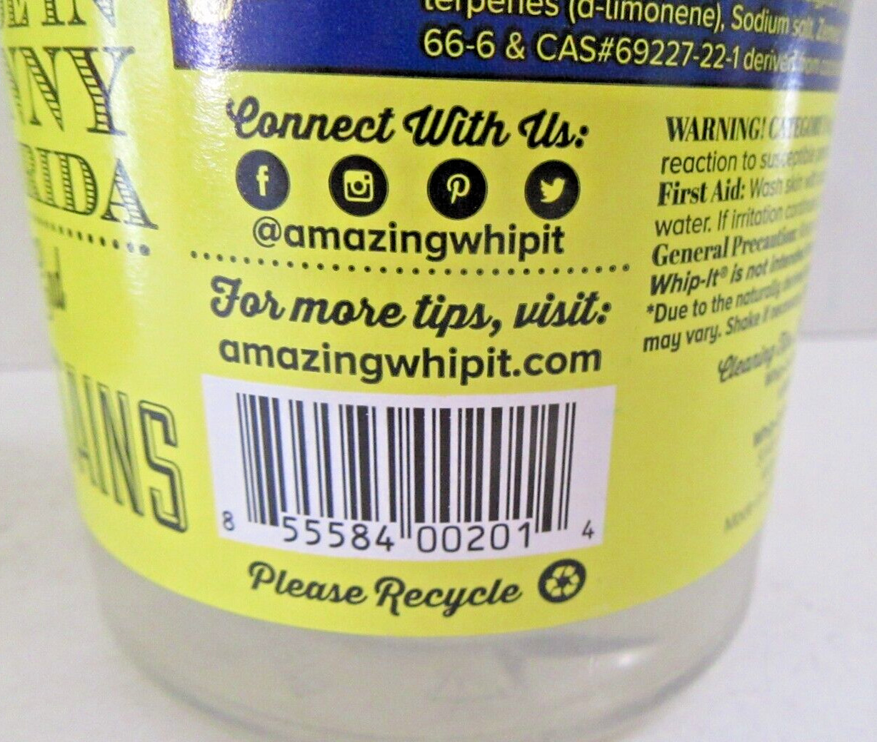 (TWO 32 oz) Whip-It Concentrate All Purpose Cleaner & Stain Remover Non Toxic