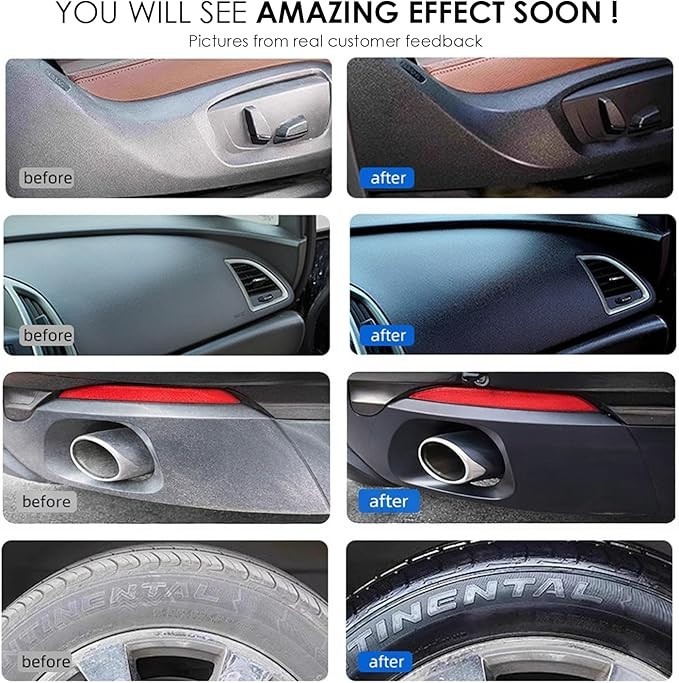 Black Trim Restorer, Plastic Restorer for Cars Restore Faded Bumpers, Plasti…