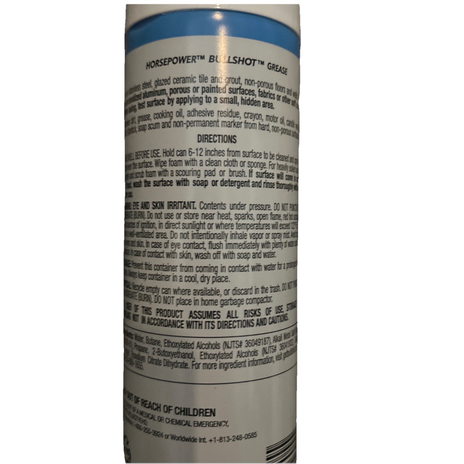 Bull Shot Grease by Horsepower Cleans Baked On Food Makers Crayons Oil Glue USA