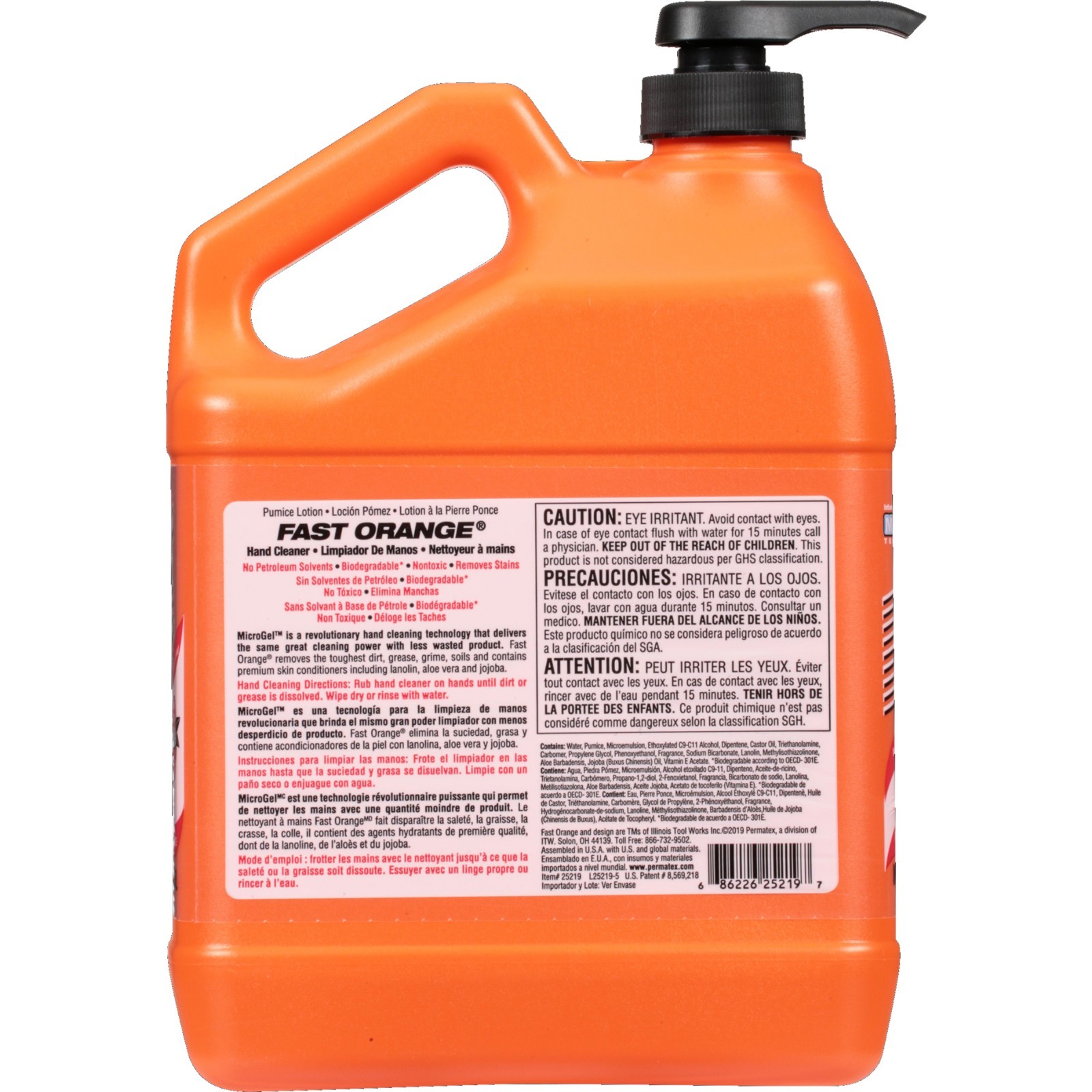 Fast Orange Pumice Hand Cleaner 1 Gal. Orange Scented Natural Citrus Scent 2PACK