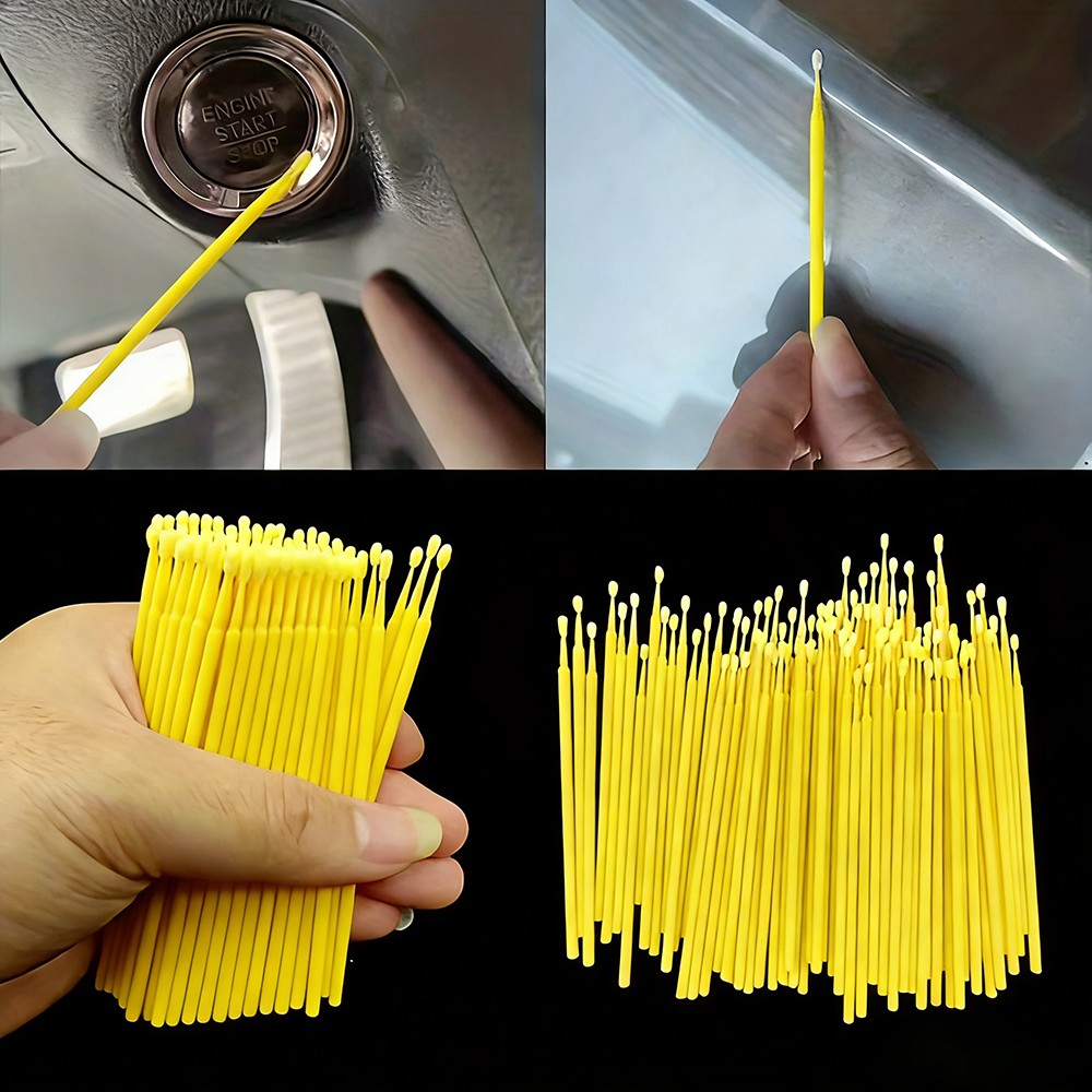 Soft Dense Durable Flexible Lightweight 99Pcs Yellow Microfiber Cleaning Brushes