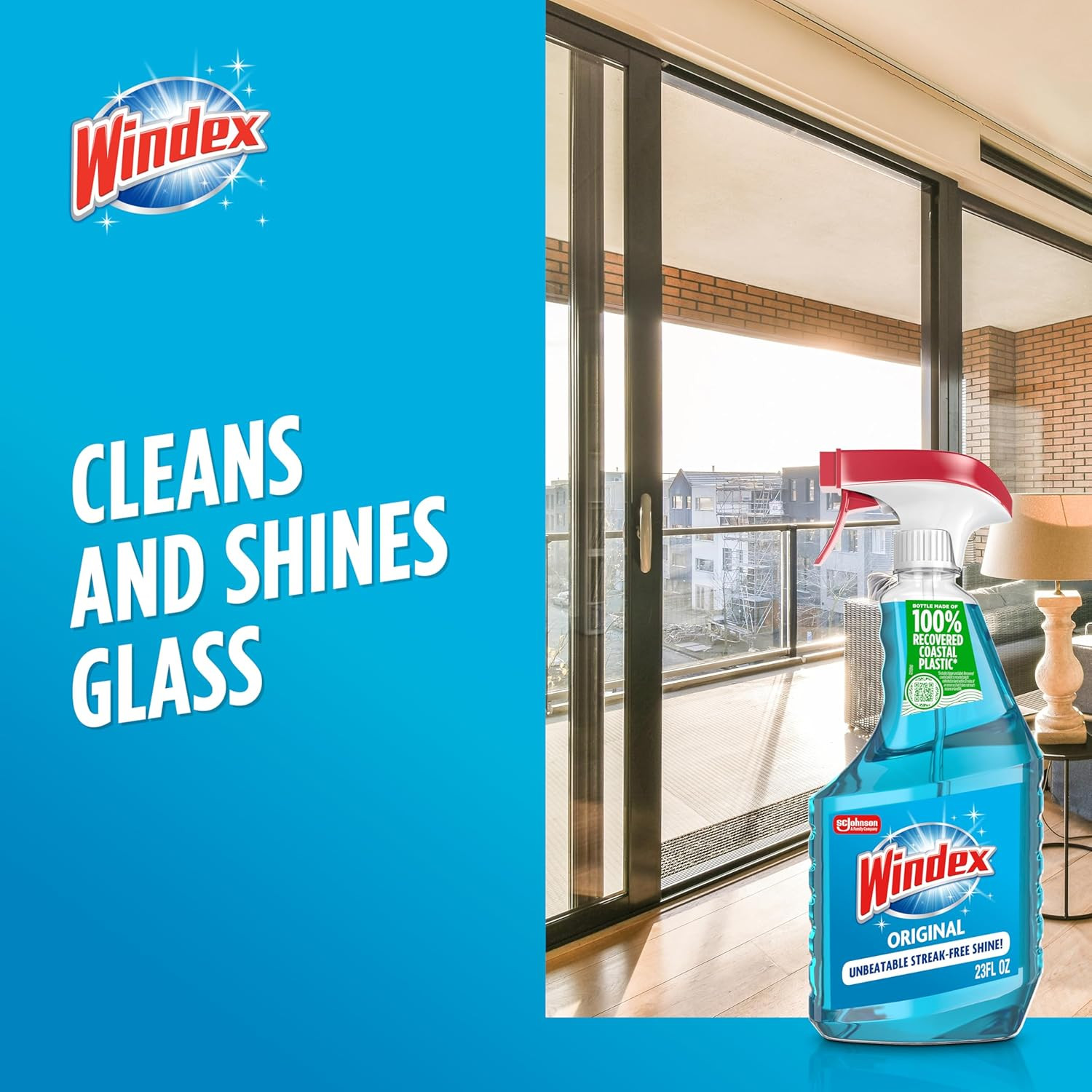 Glass and Window Cleaner Spray Bottle, Bottle Made from 100% Recycled Plastic, S