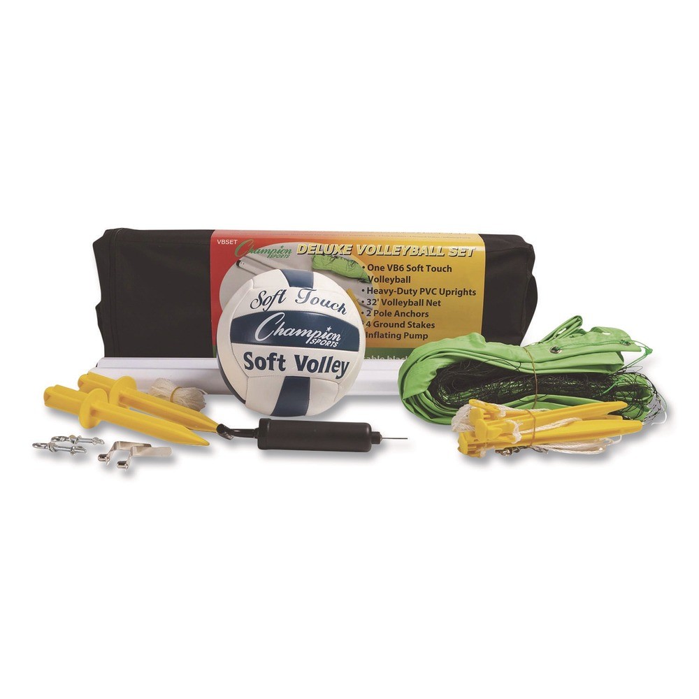 Champion Sports VBSET Deluxe Official-Size Volleyball Set (10/Set) New