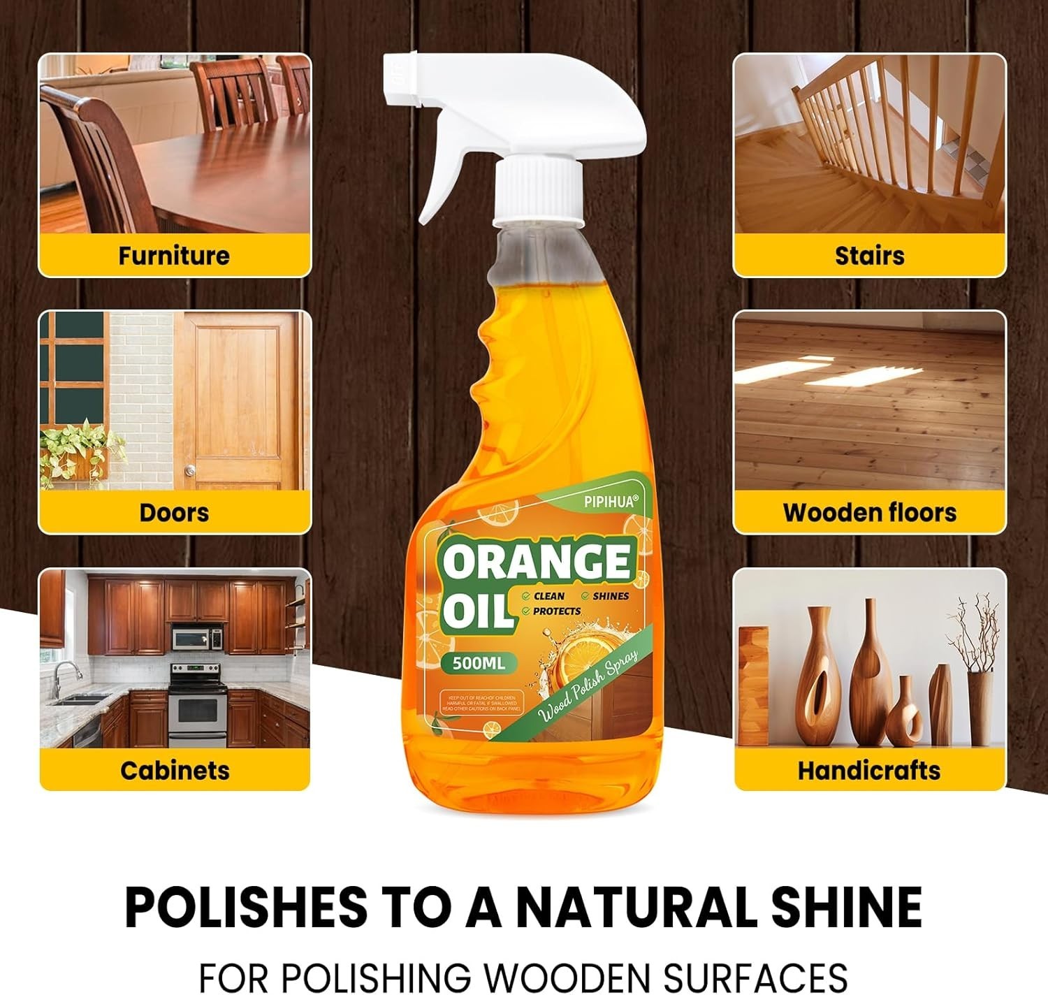 500ml Wood Cleaner & Polish Spray – Revitalize Your Furniture Naturally