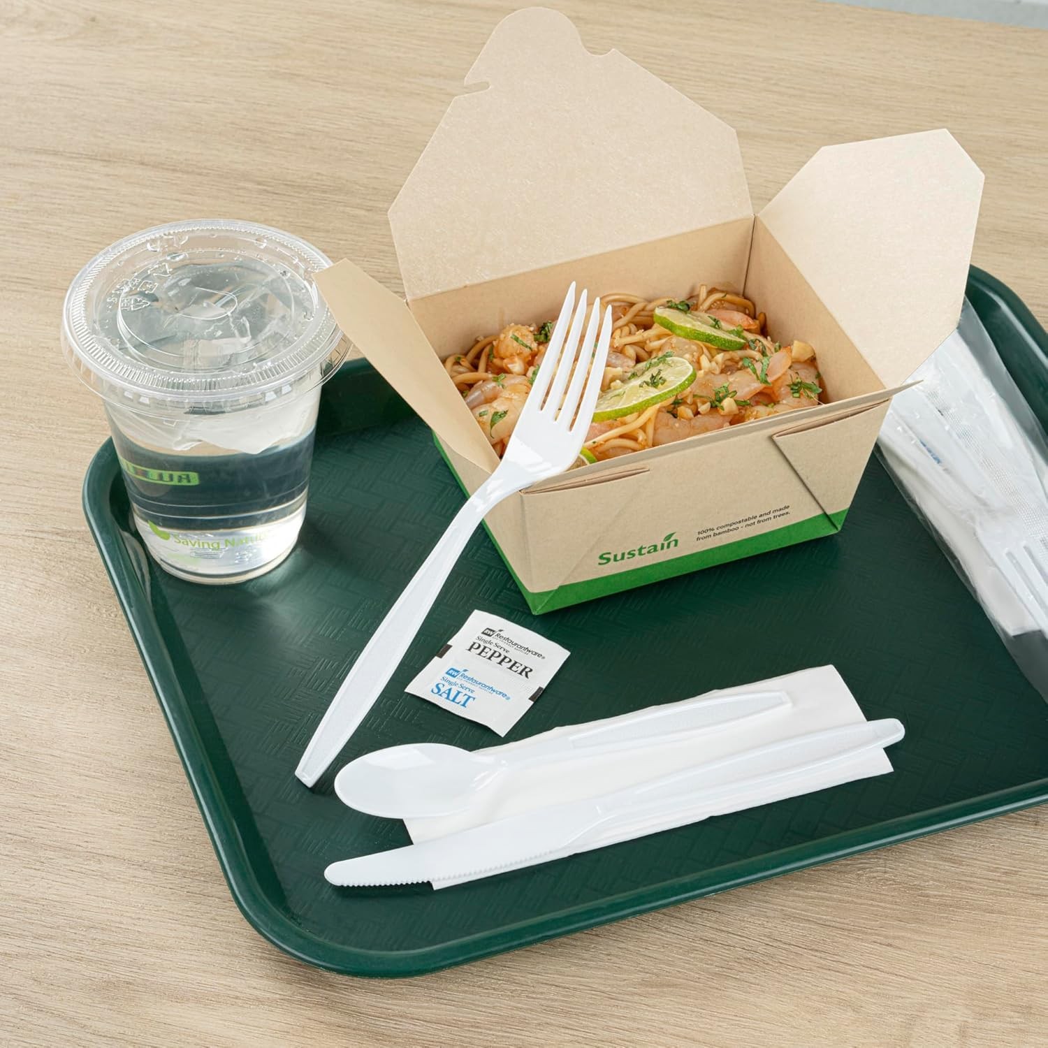 Restaurantware Utensil Kit 500 Pack of Plastic Cutlery Set Individually Wrappe