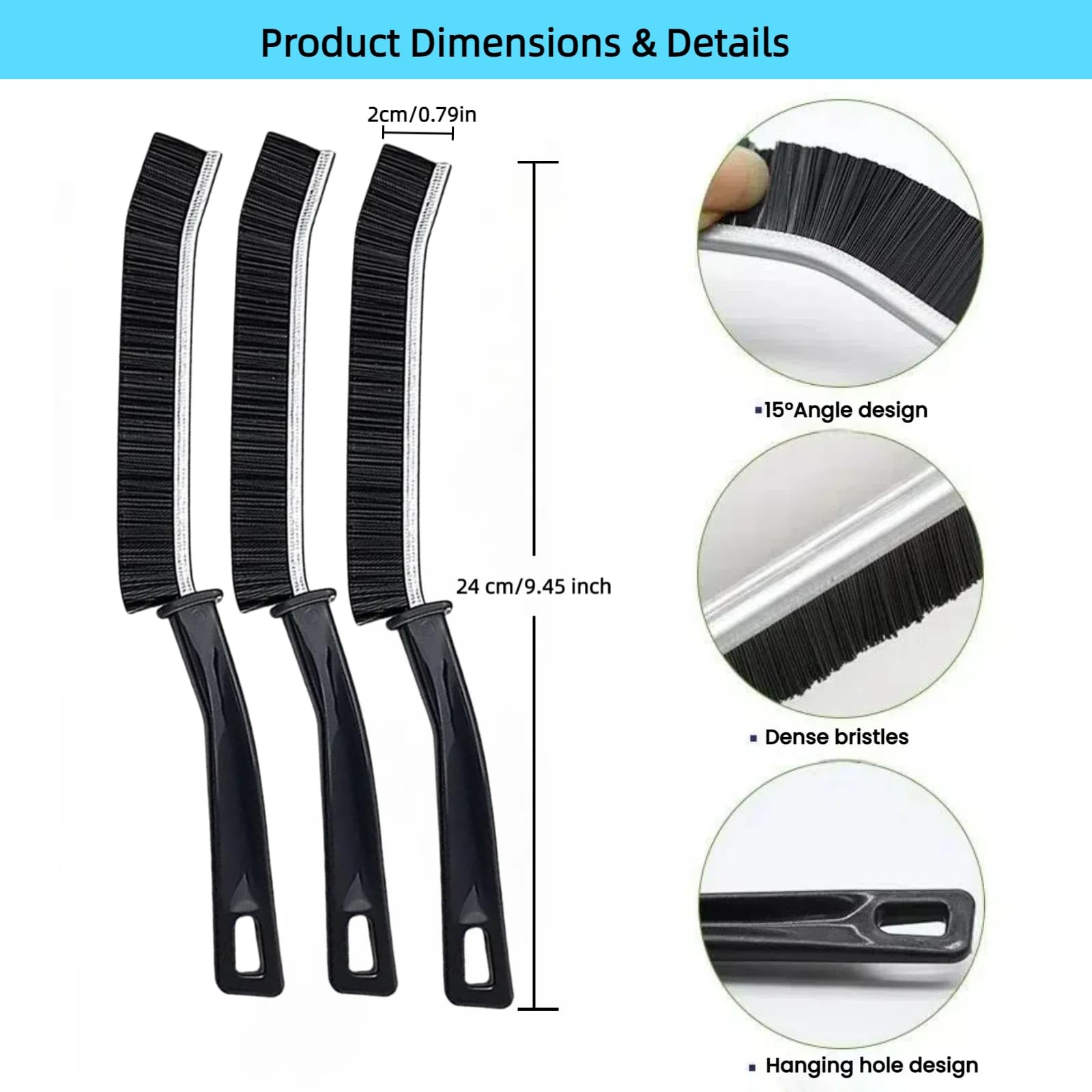 Crevice Cleaning Brush, Multifunctional Cleaning Brush Tool, Bathroom Gap Bru…