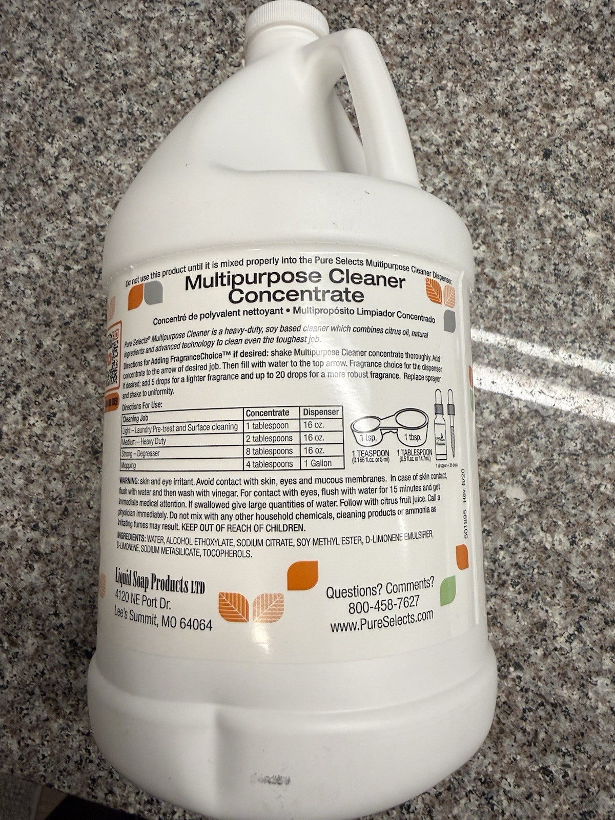 Pure Selects Platinum – Multipurpose Cleaner Concentrate – 1 Quart – 32 oz