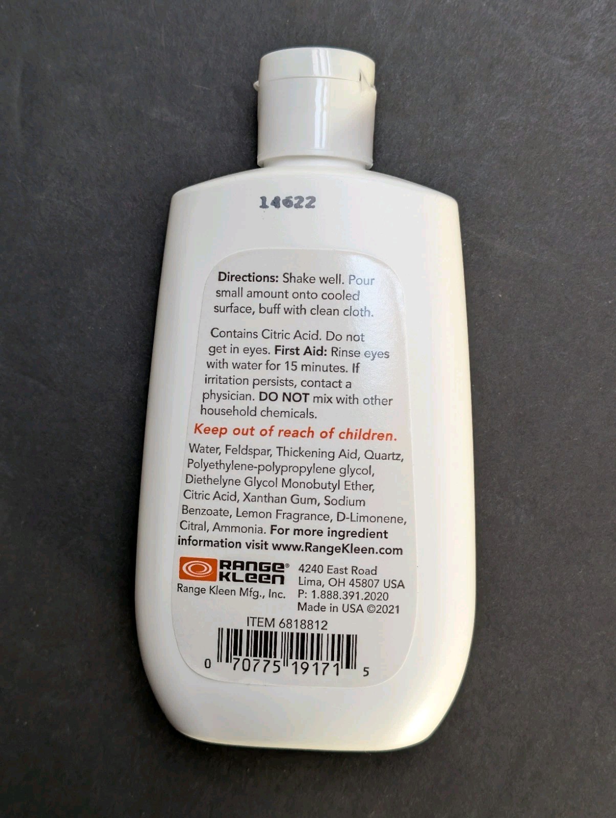 Range Kleen Glass & Ceramic Cooktop Kleener * Cleaner* Made In USA * 6oz Bottle