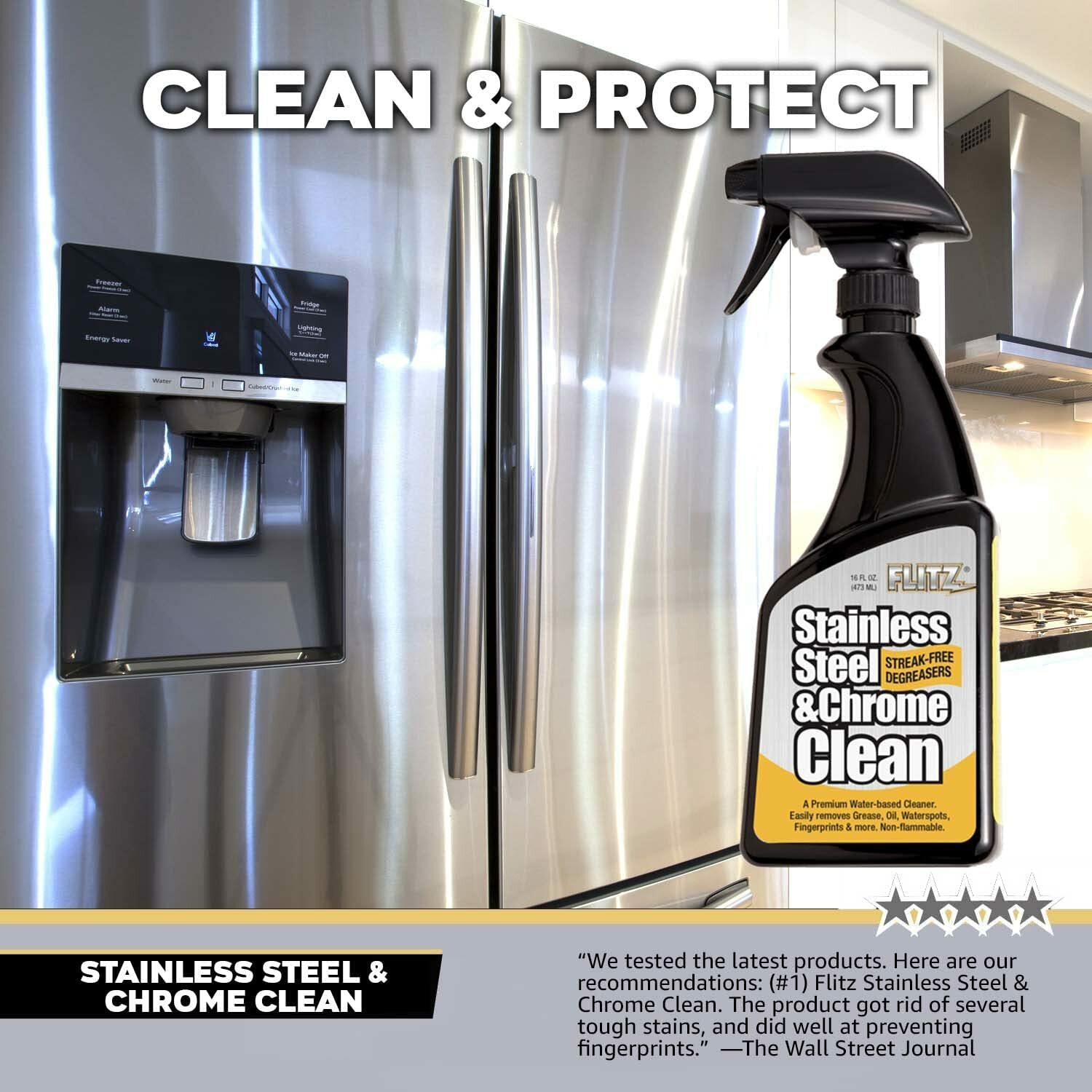 FLITZ Stainless Steel & Chrome Cleaner TWO PACK 16oz Spray Bottle (See Video)