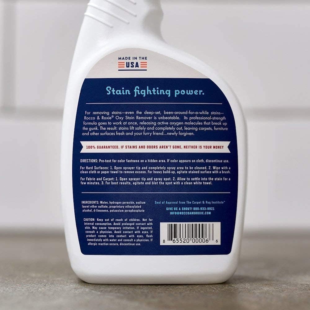Rocco & Roxie Oxy Spray: Fast-Acting Carpet & Upholstery Stain Remover, 16 oz