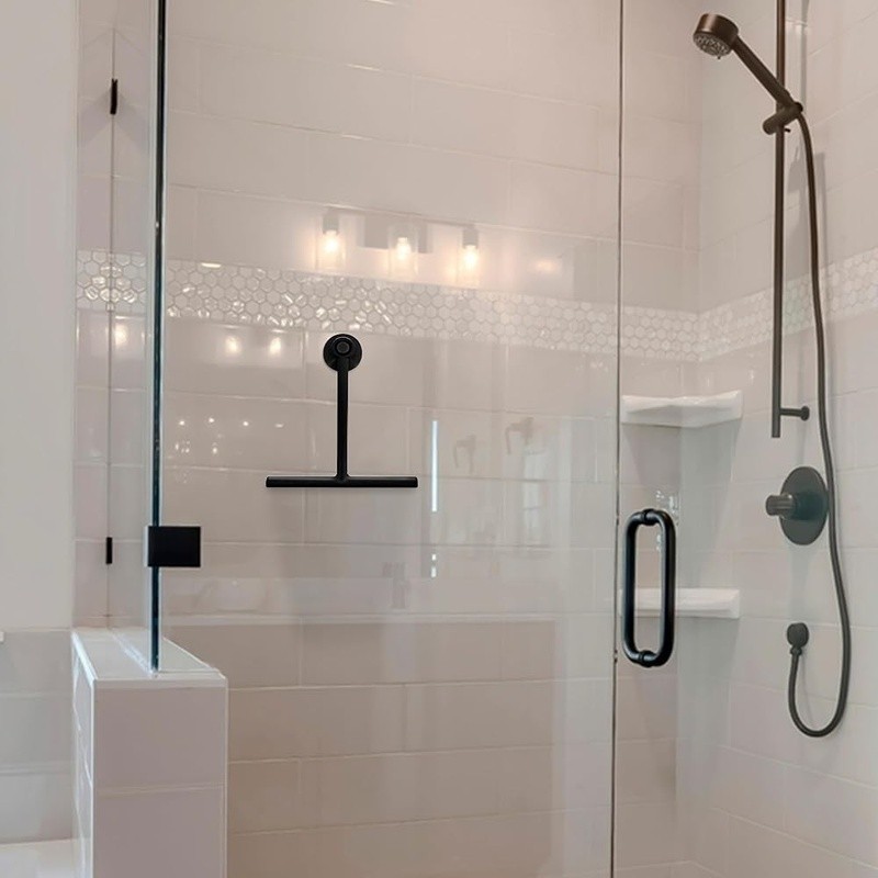 Shower Squeegee Glass Doors Suction Hook Streak Free Water Wiper Bathroom Tool